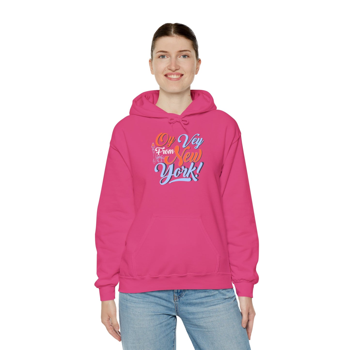 "OY VEY FROM NEW YORK" Unisex Heavy Blend™ Hooded Sweatshirt