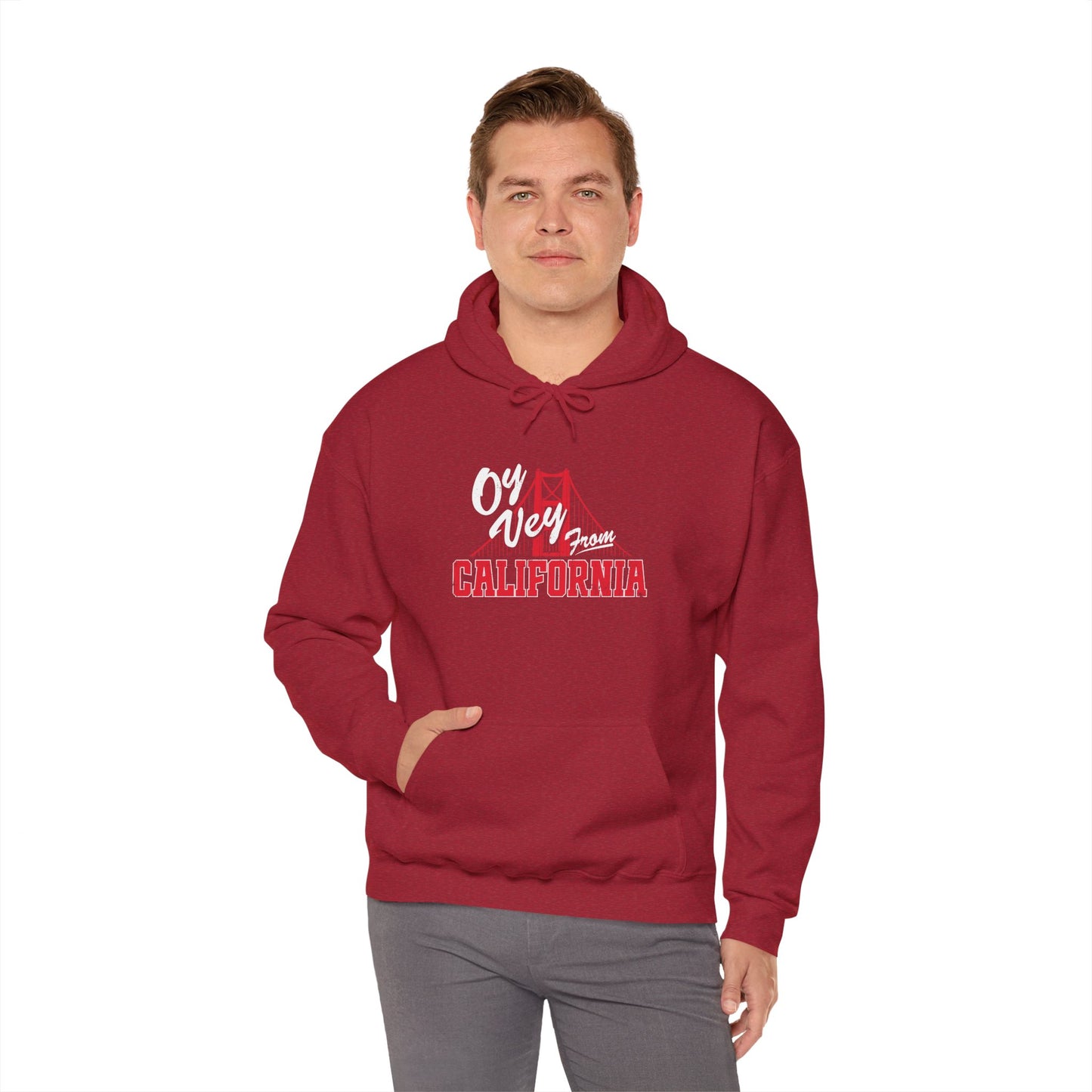 "OY VEY FROM CALIFORNIA" Unisex Heavy Blend™ Hooded Sweatshirt