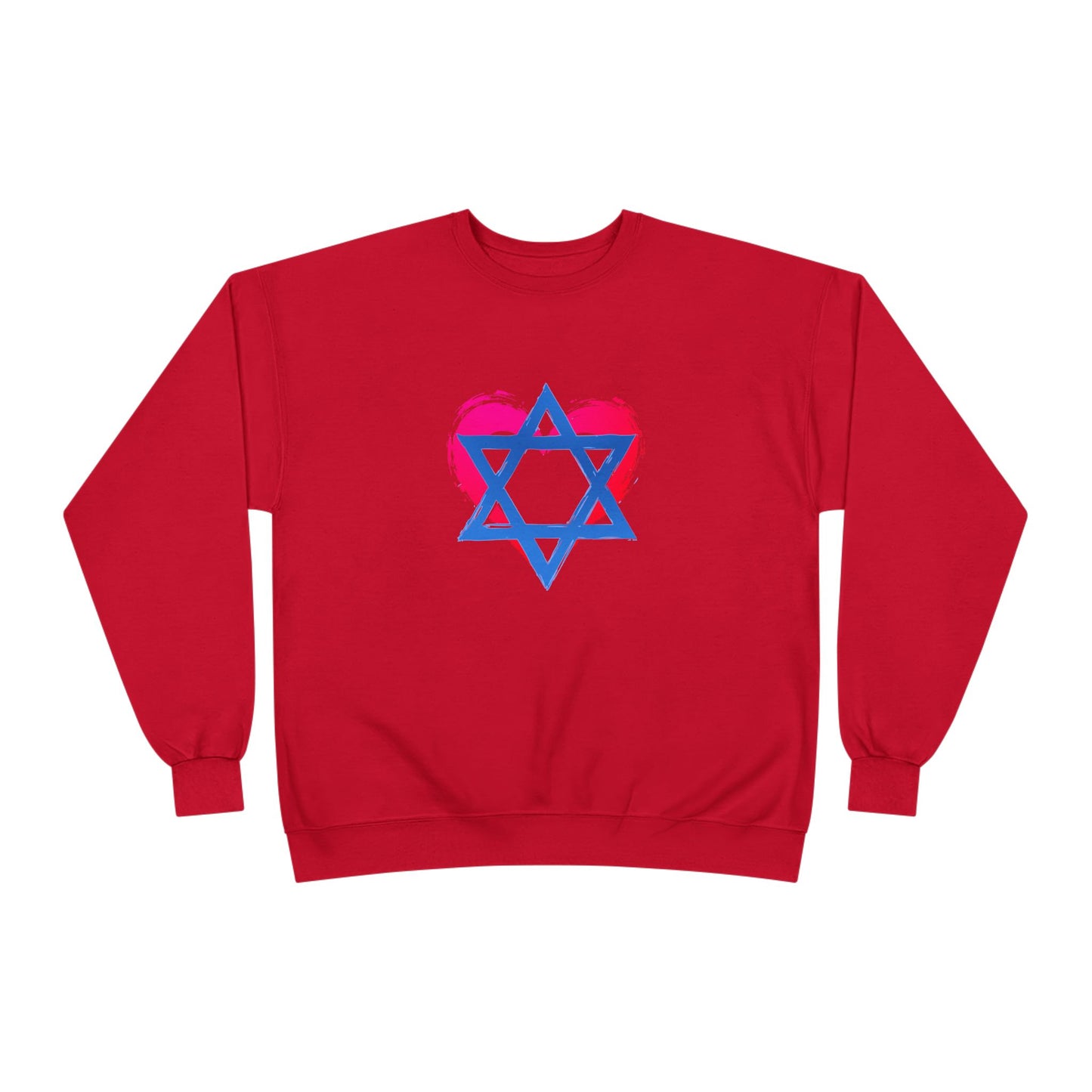 Star of David with Heart Unisex EcoSmart® Crewneck Sweatshirt