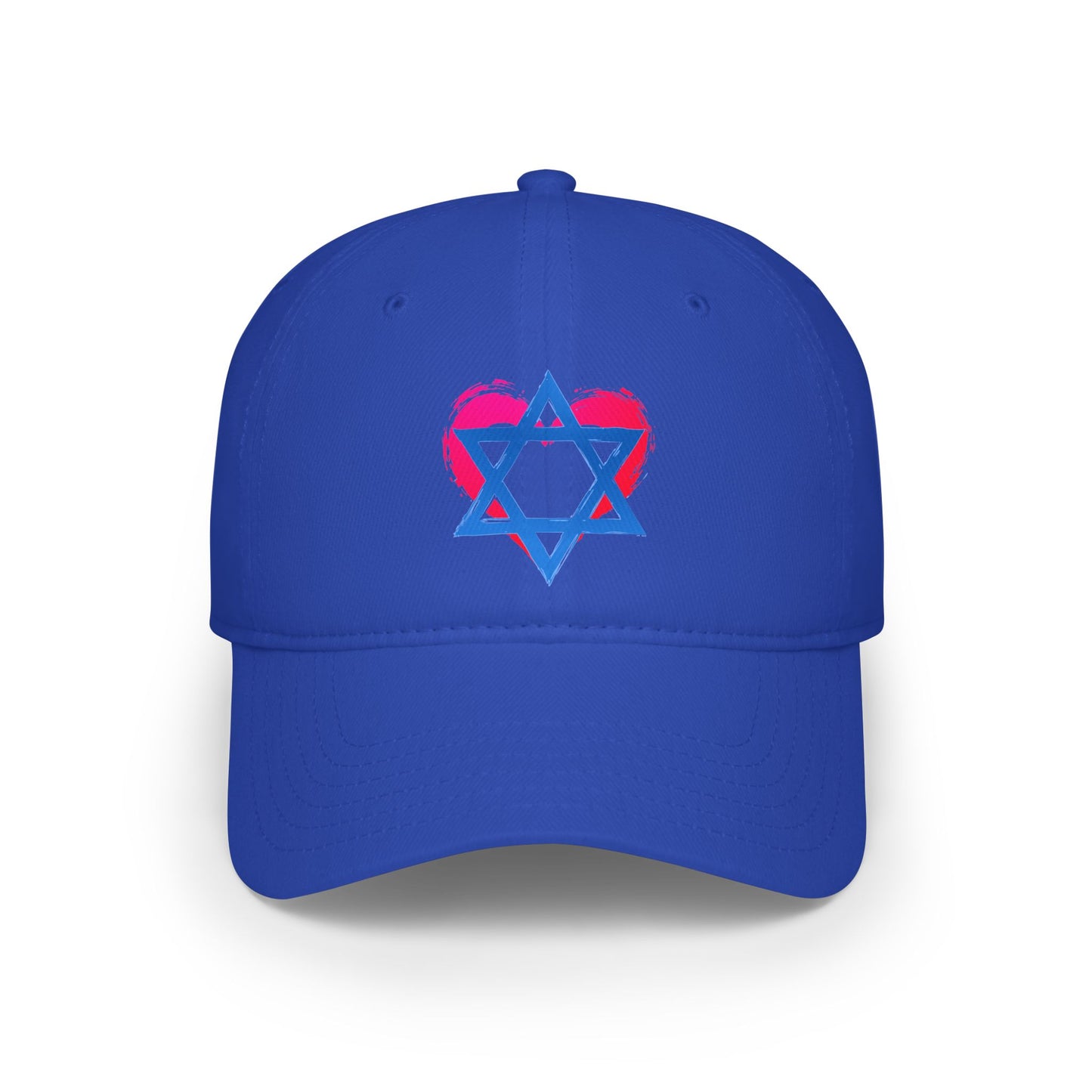 Star of David with Heart Low Profile Baseball Cap