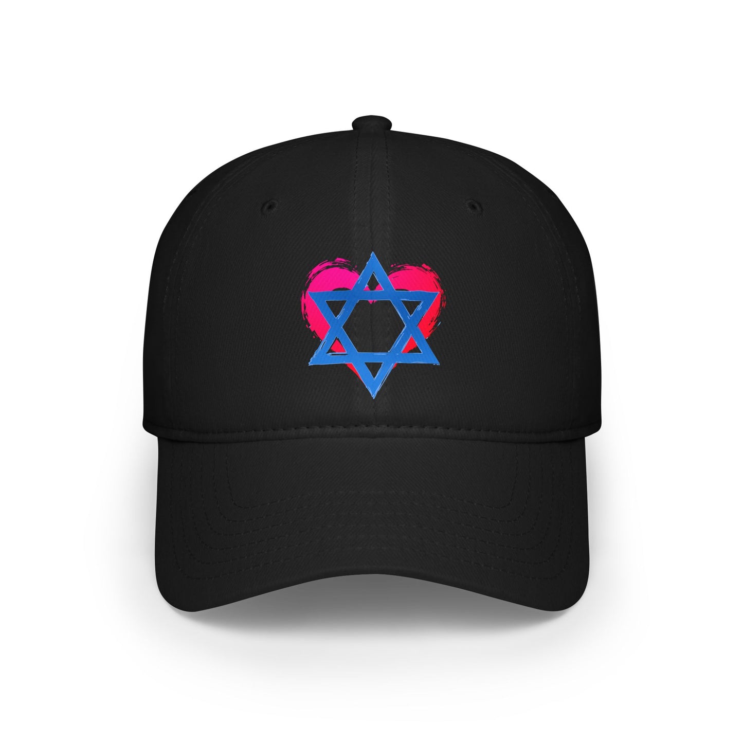 Star of David with Heart Low Profile Baseball Cap