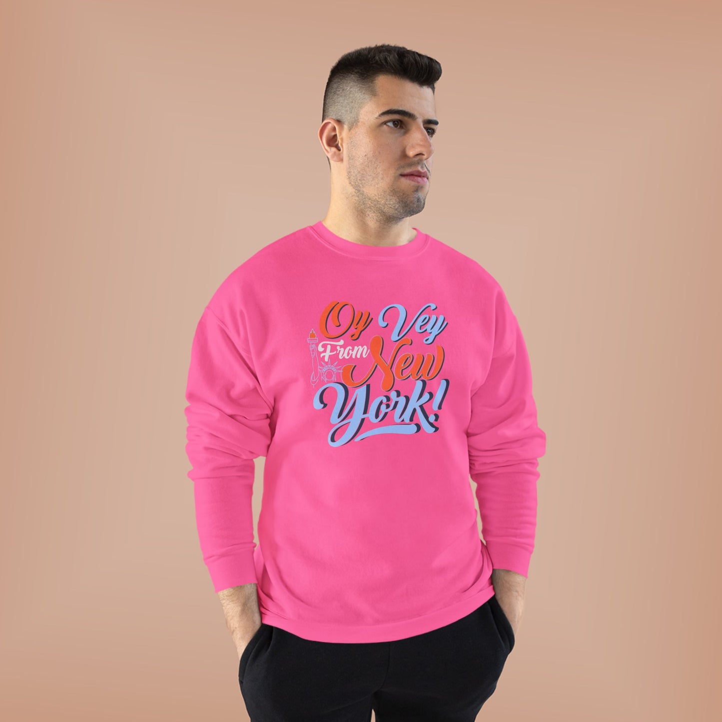 "OY VEY FROM NEW YORK" Unisex EcoSmart® Crewneck Sweatshirt