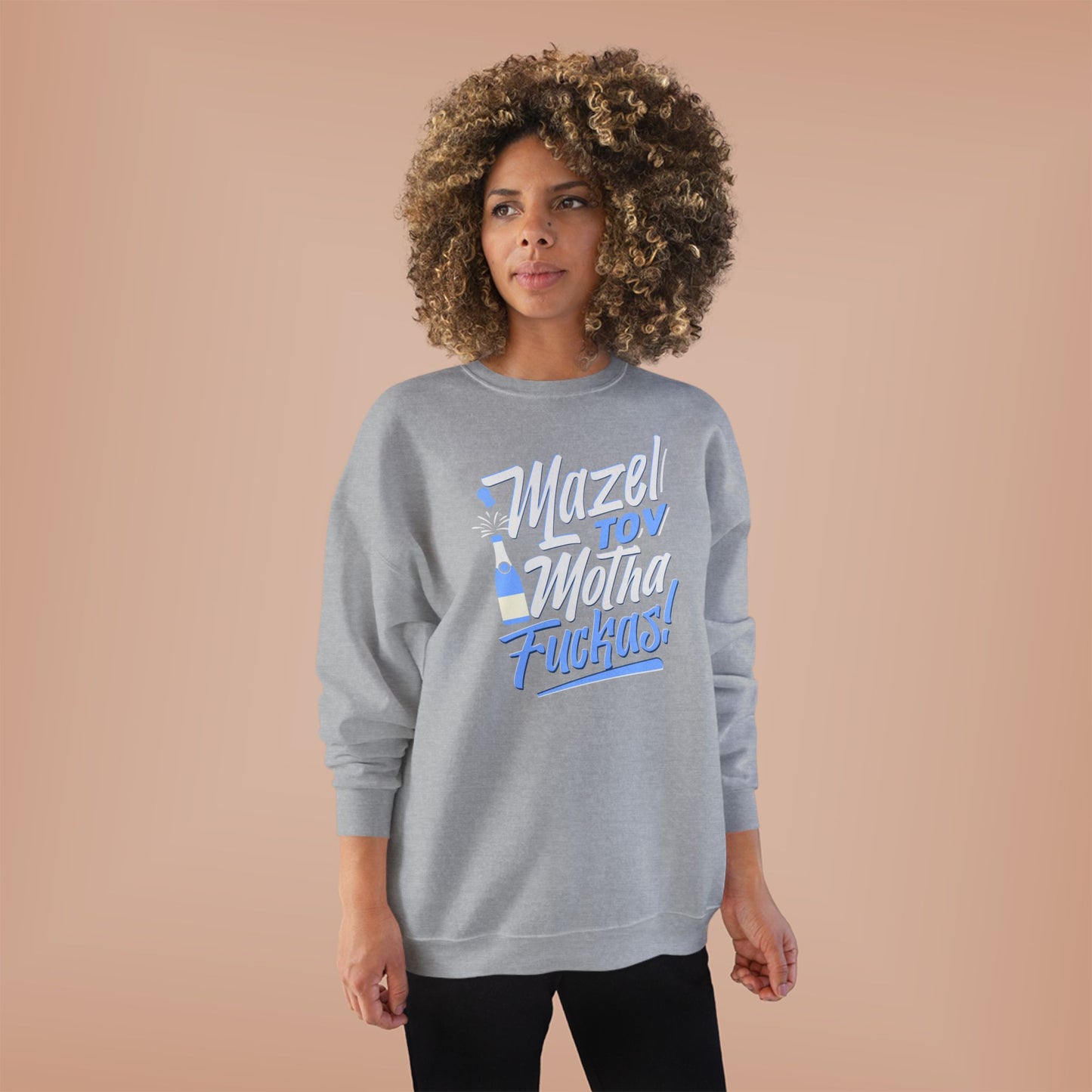 "Mazel Tov Motha Fuckas" Unisex EcoSmart® Crewneck Sweatshirt