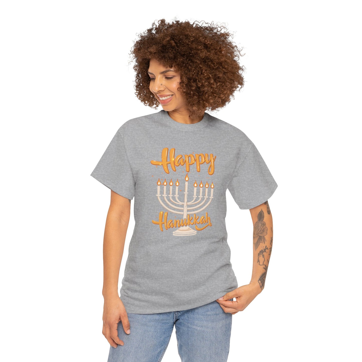 "Happy Hanukkah" Unisex Heavy Cotton Tee