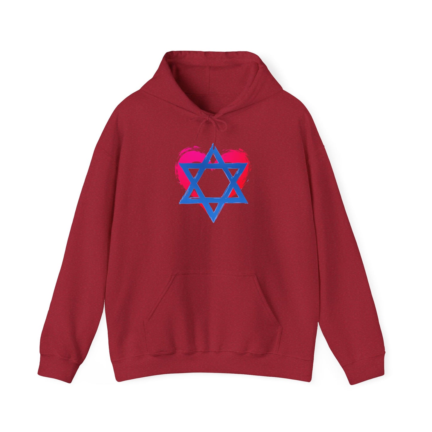 Star of David with Heart Unisex Heavy Blend™ Hooded Sweatshirt