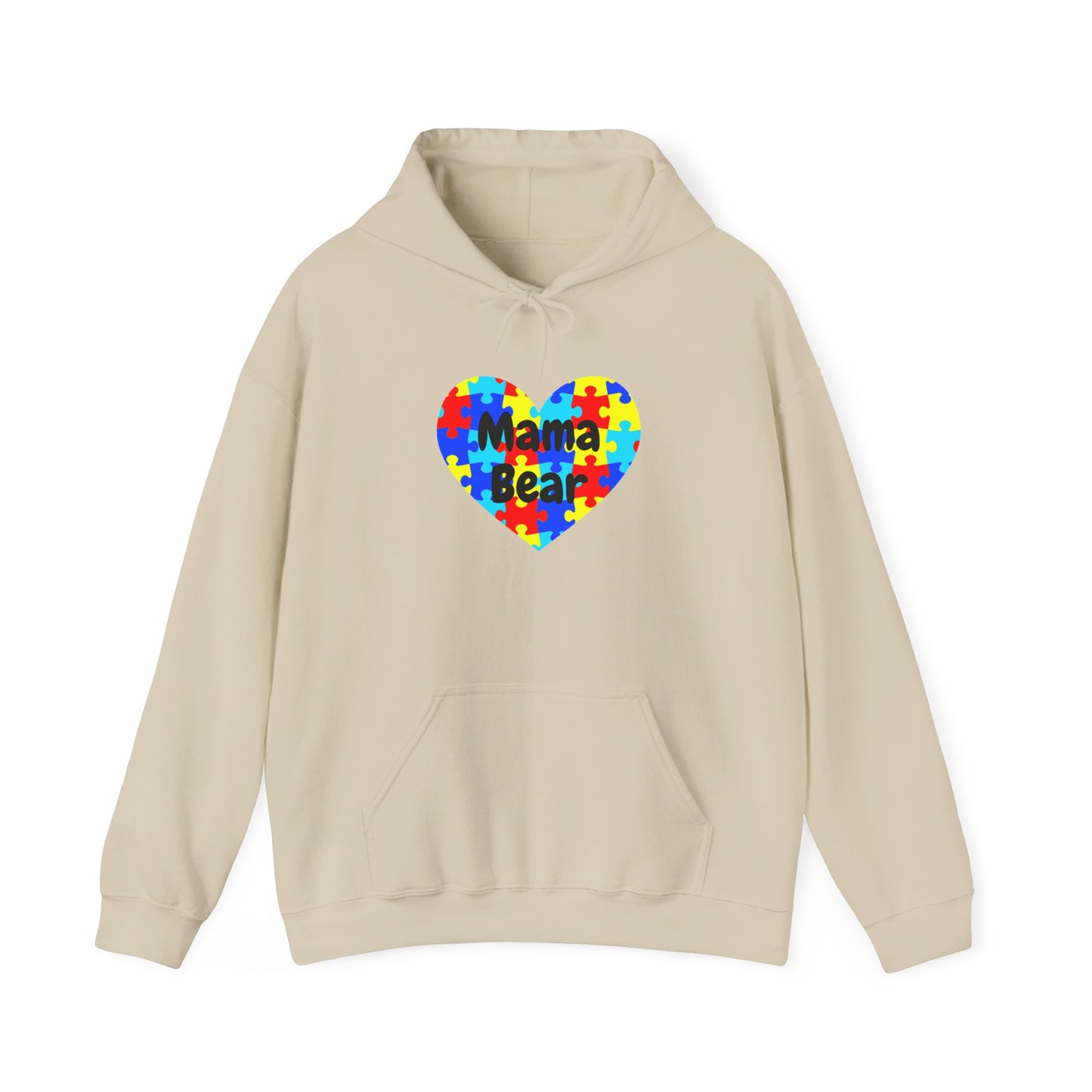 Mama Bear Autism Puzzle Heart Sweatshirt - Autism Awareness Mom Hoodie