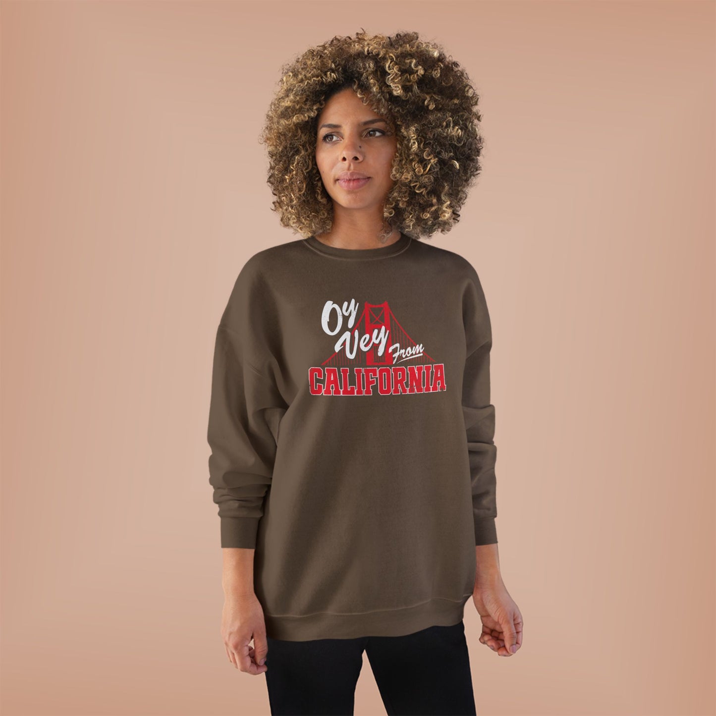 "OY VEY FROM CALIFORNIA" Unisex EcoSmart® Crewneck Sweatshirt