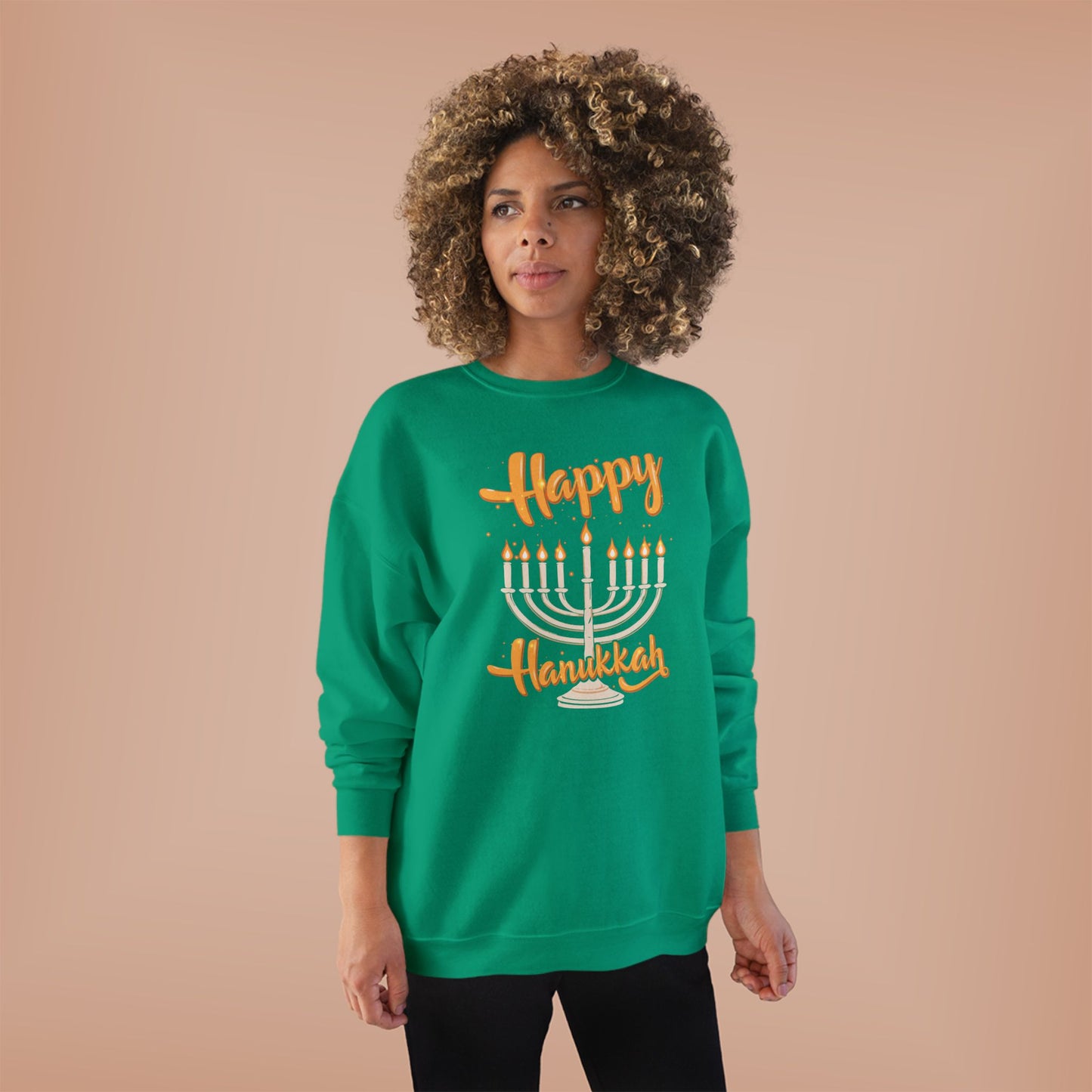 "Happy Hanukkah" Unisex EcoSmart® Crewneck Sweatshirt