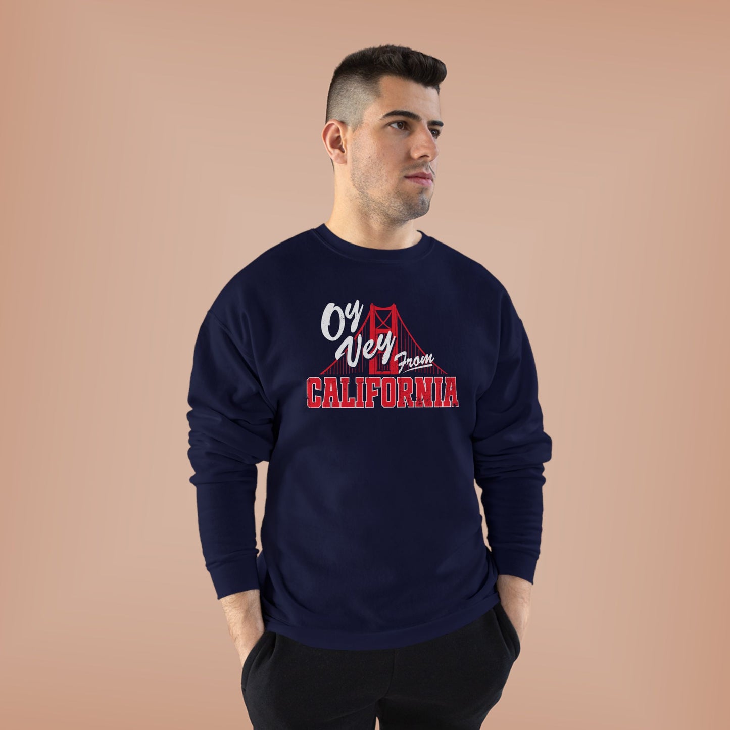 "OY VEY FROM CALIFORNIA" Unisex EcoSmart® Crewneck Sweatshirt