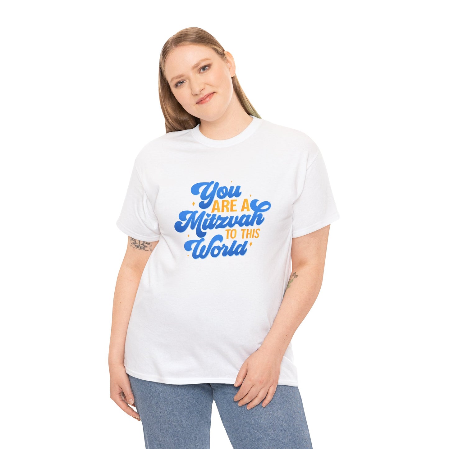 "YOU ARE A MITZVAH TO THIS WORLD" Unisex Heavy Cotton Tee