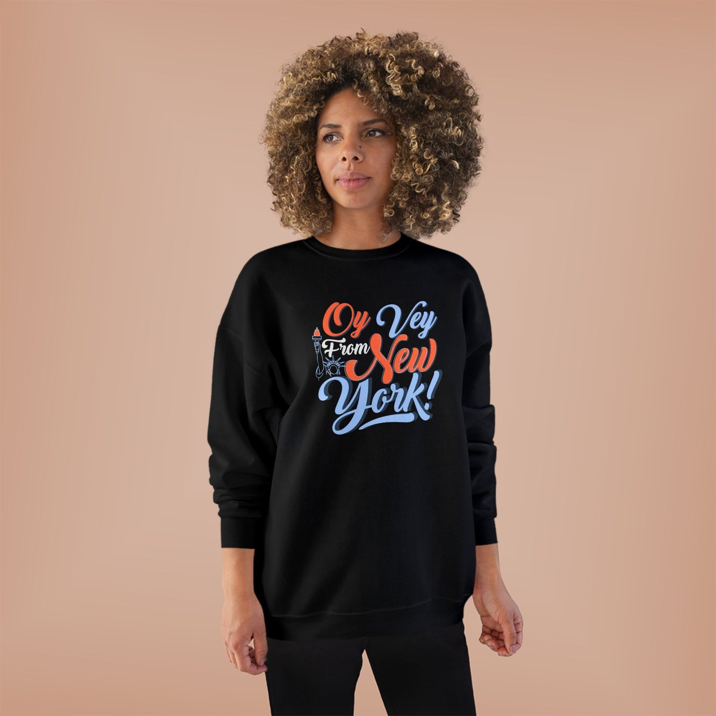 "OY VEY FROM NEW YORK" Unisex EcoSmart® Crewneck Sweatshirt