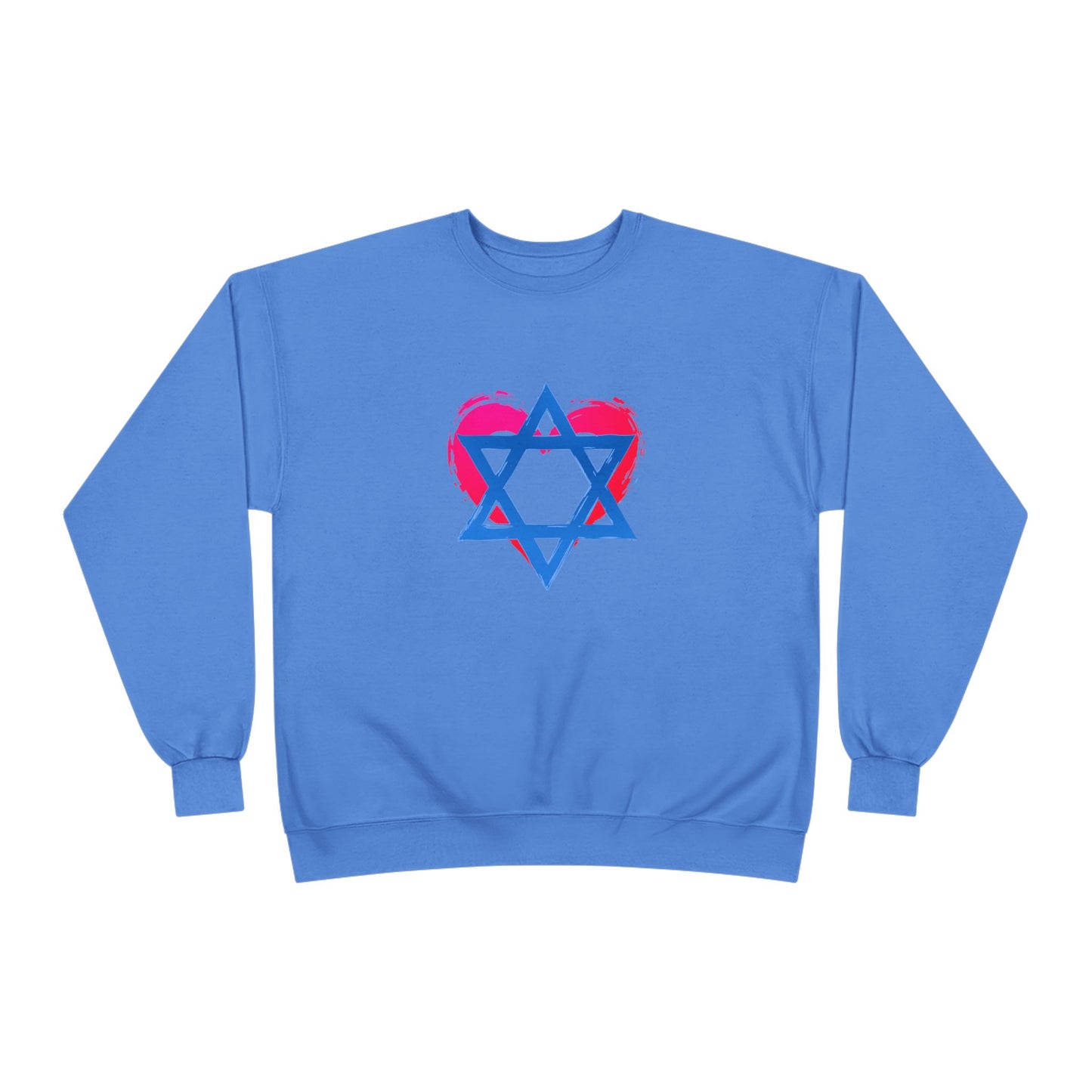 Star of David with Heart Unisex EcoSmart® Crewneck Sweatshirt