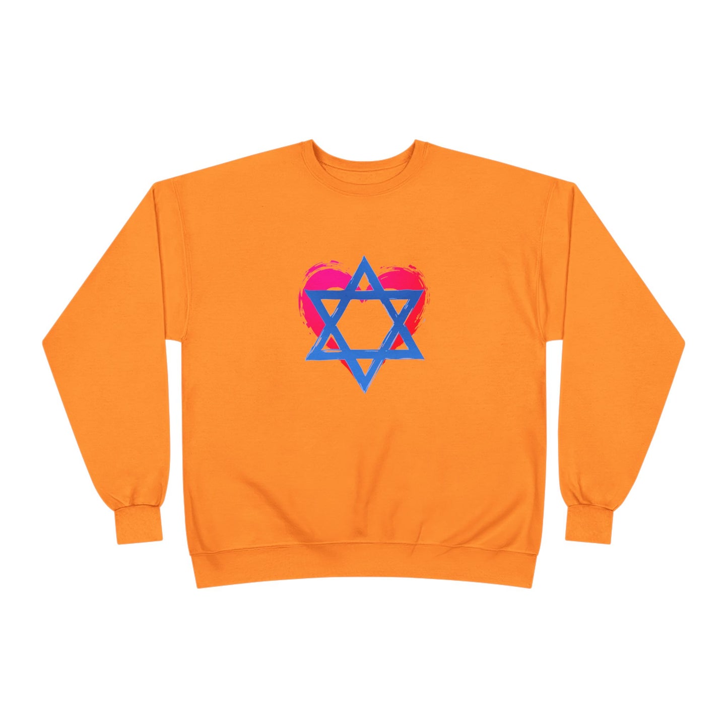 Star of David with Heart Unisex EcoSmart® Crewneck Sweatshirt