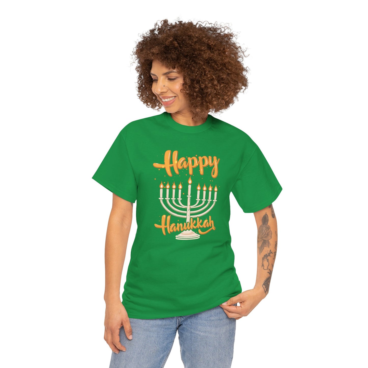 "Happy Hanukkah" Unisex Heavy Cotton Tee