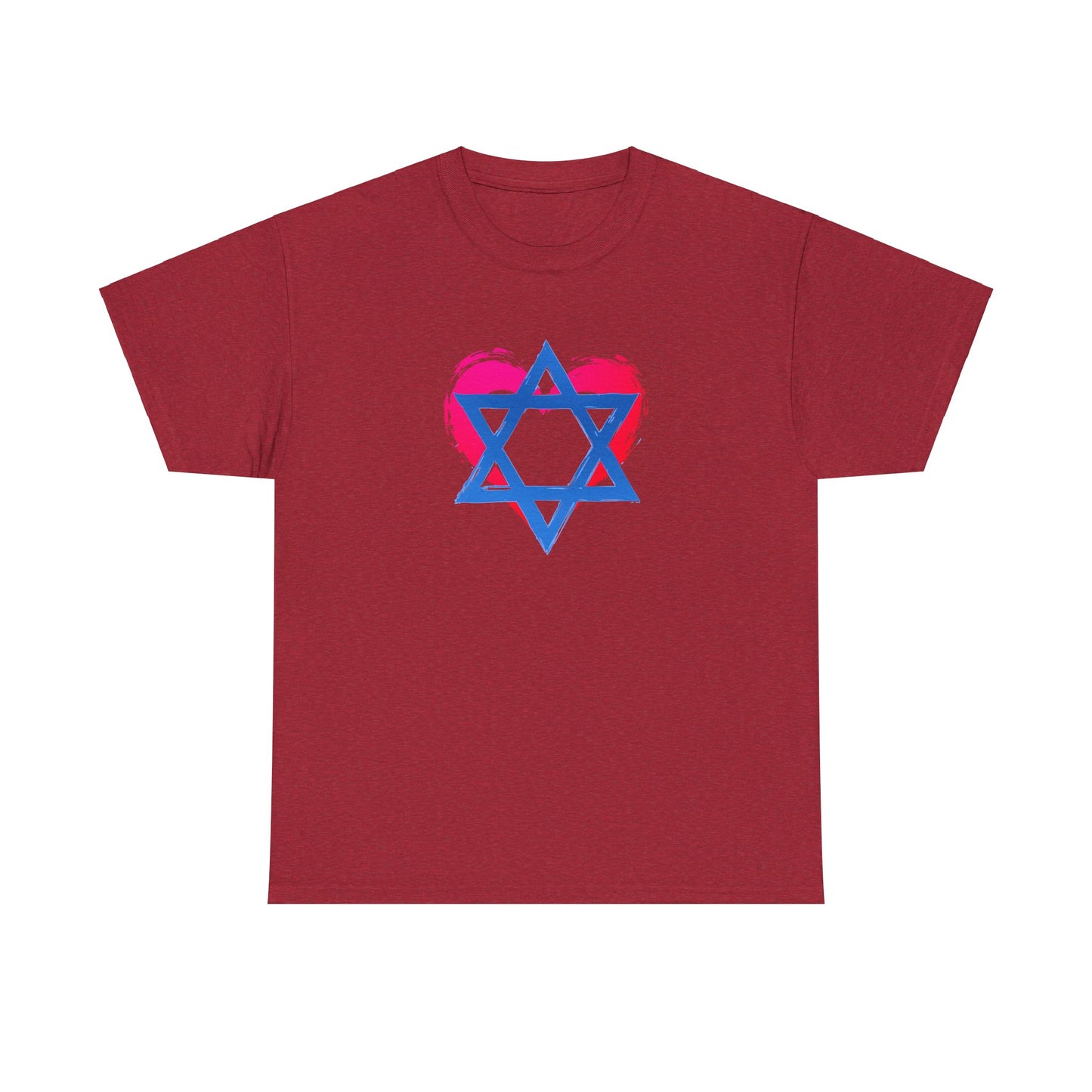 Star of David with Heart Unisex Heavy Cotton Tee