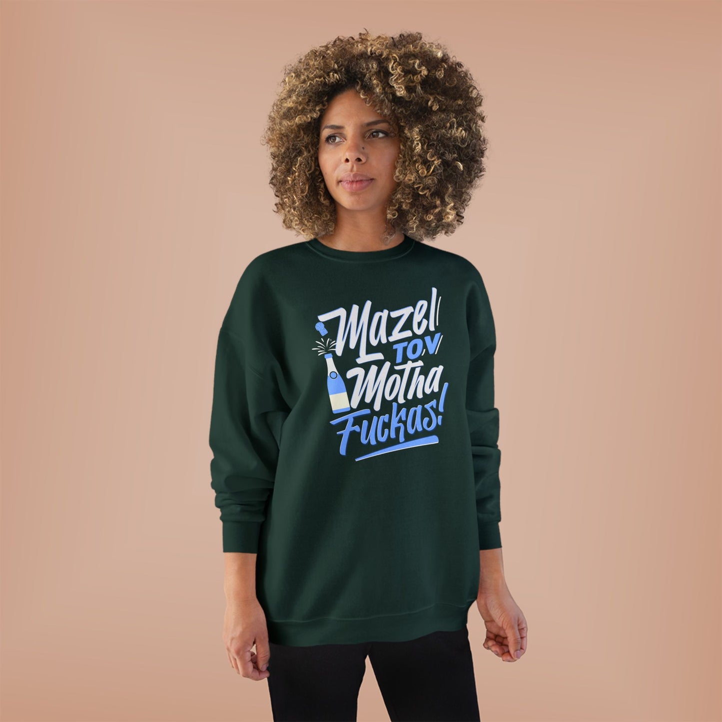 "Mazel Tov Motha Fuckas" Unisex EcoSmart® Crewneck Sweatshirt