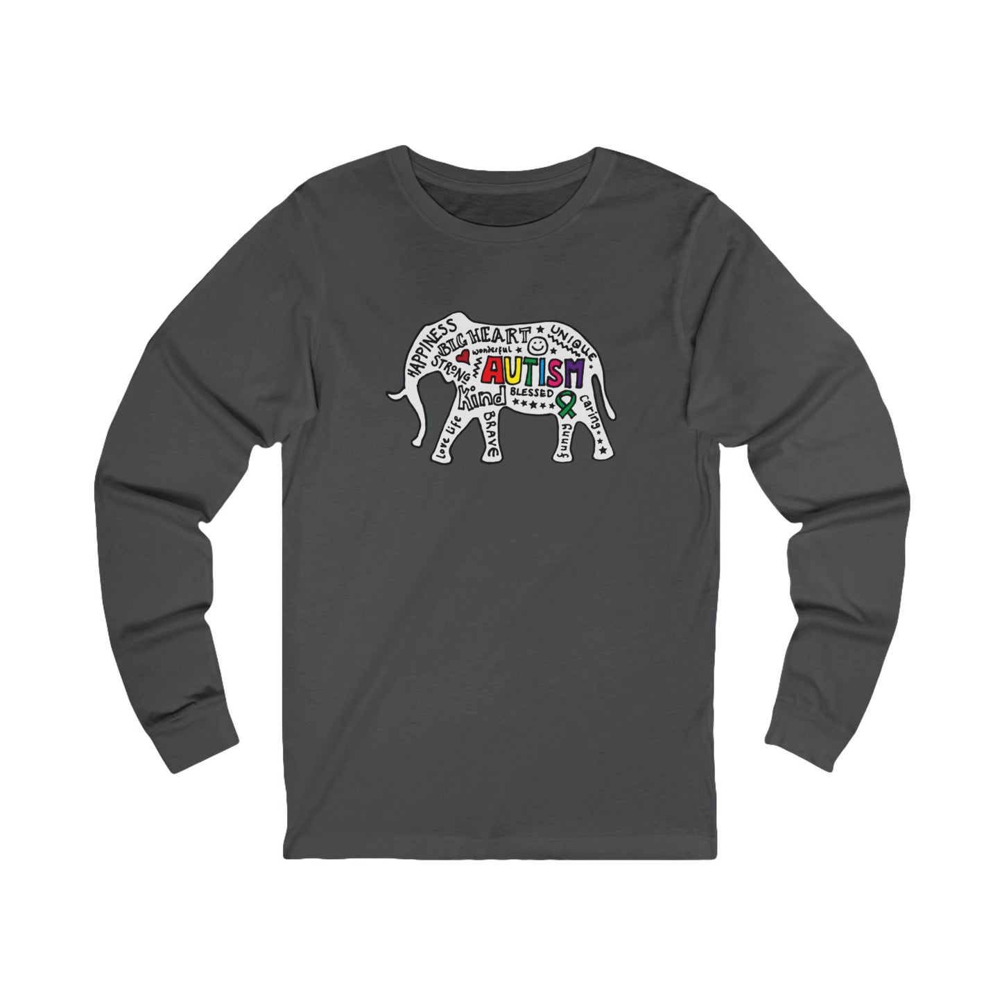 Autism Awareness Elephant Long Sleeve Tee