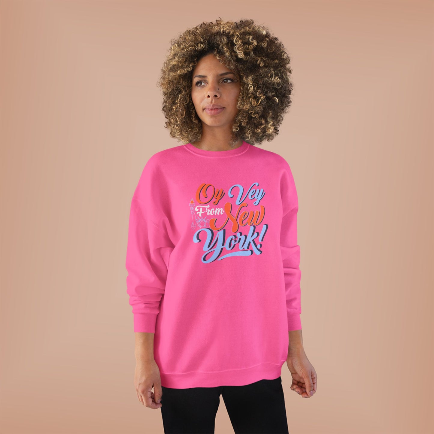 "OY VEY FROM NEW YORK" Unisex EcoSmart® Crewneck Sweatshirt