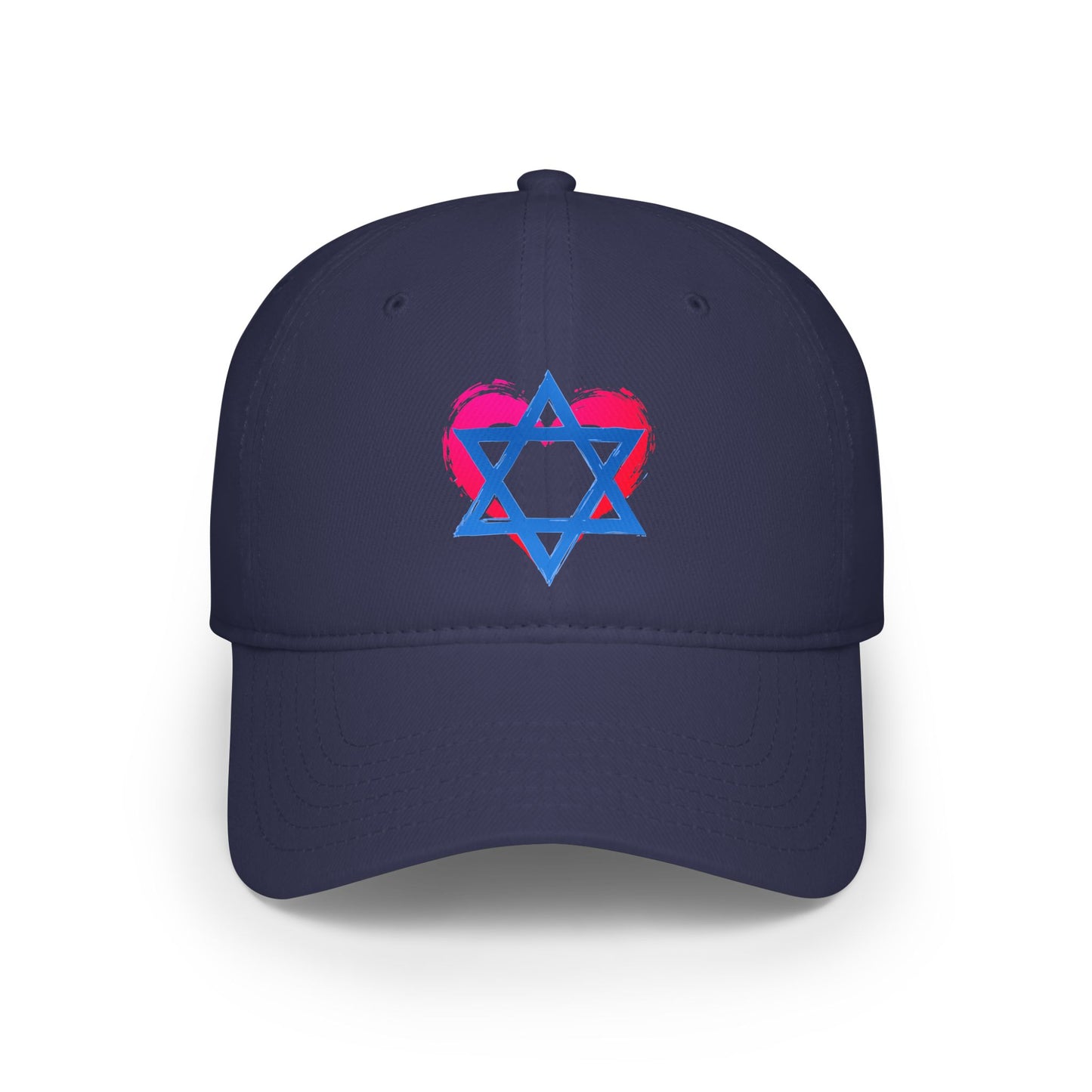 Star of David with Heart Low Profile Baseball Cap