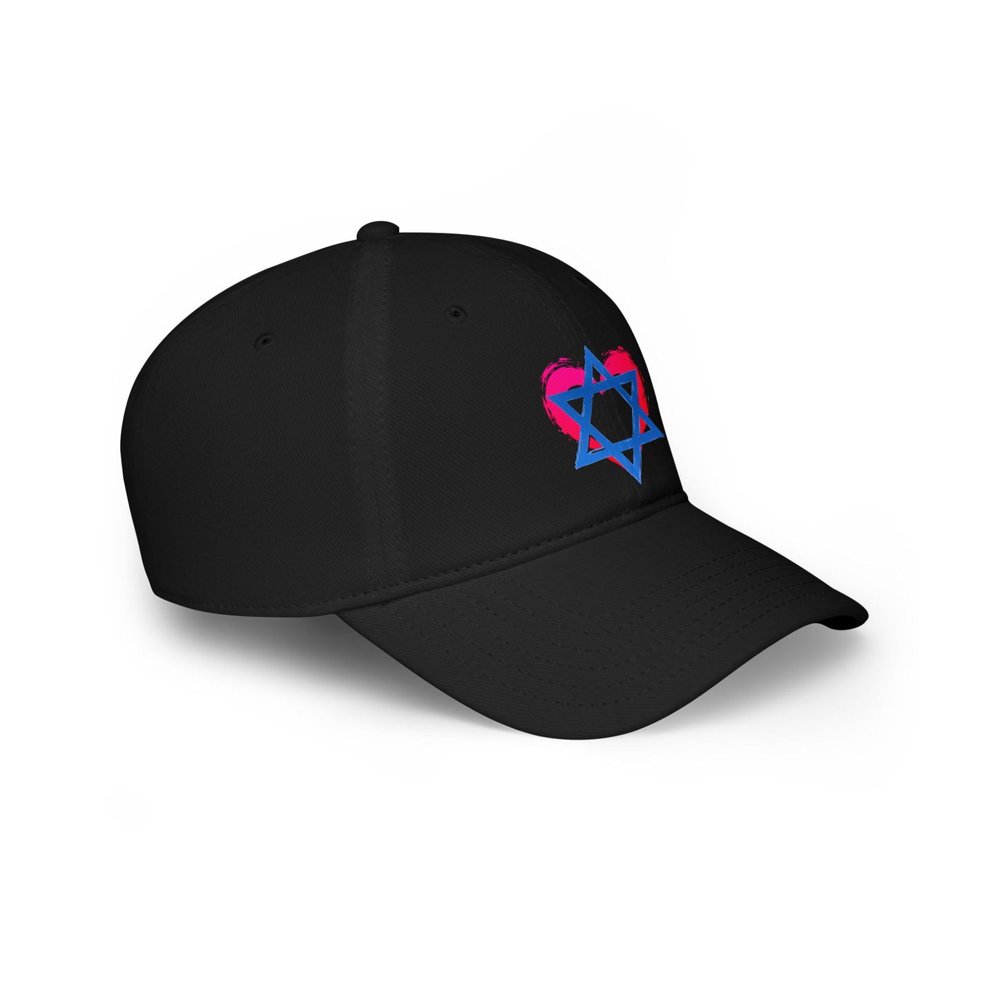 Star of David with Heart Low Profile Baseball Cap