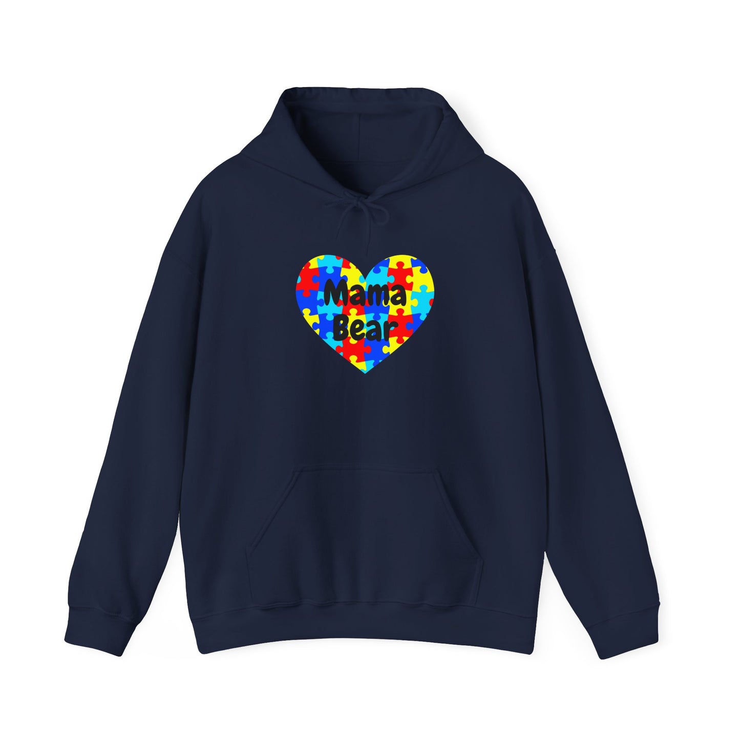 Mama Bear Autism Puzzle Heart Sweatshirt - Autism Awareness Mom Hoodie