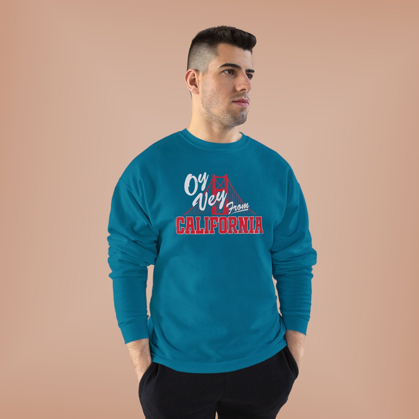 "OY VEY FROM CALIFORNIA" Unisex EcoSmart® Crewneck Sweatshirt