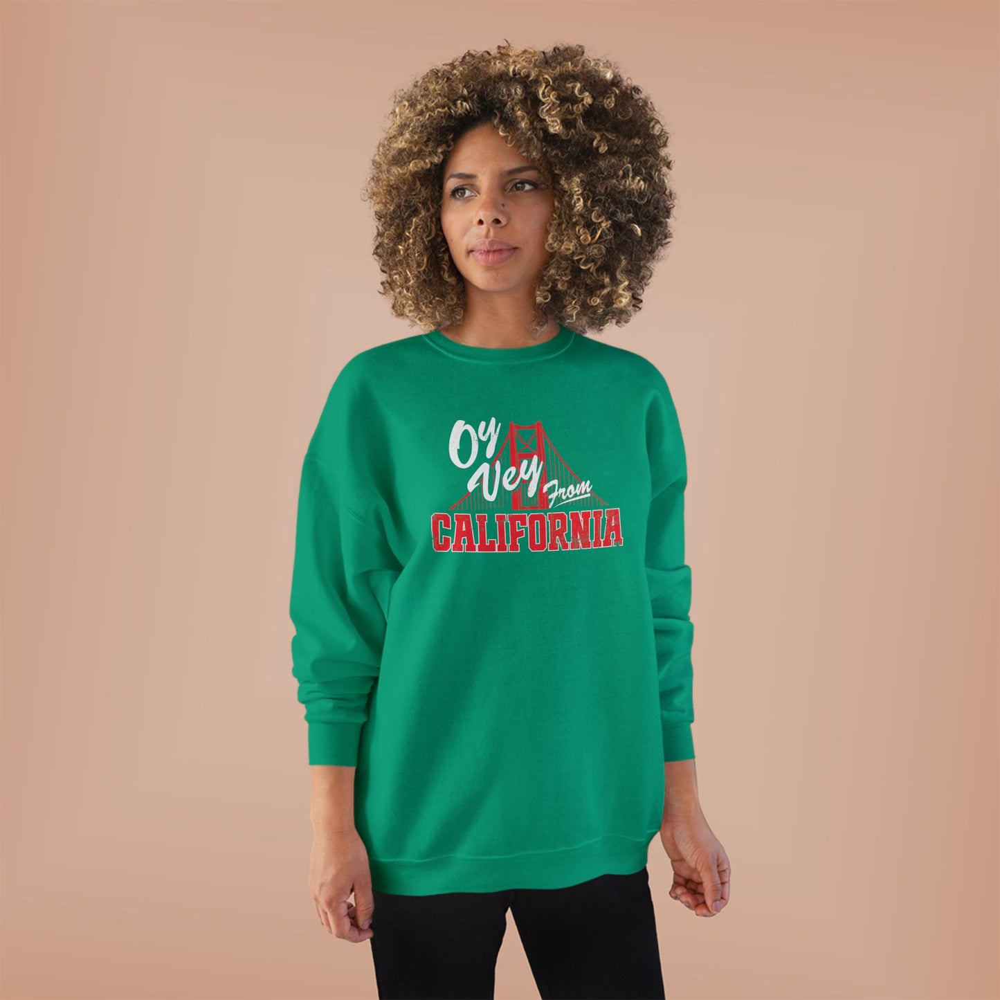 "OY VEY FROM CALIFORNIA" Unisex EcoSmart® Crewneck Sweatshirt