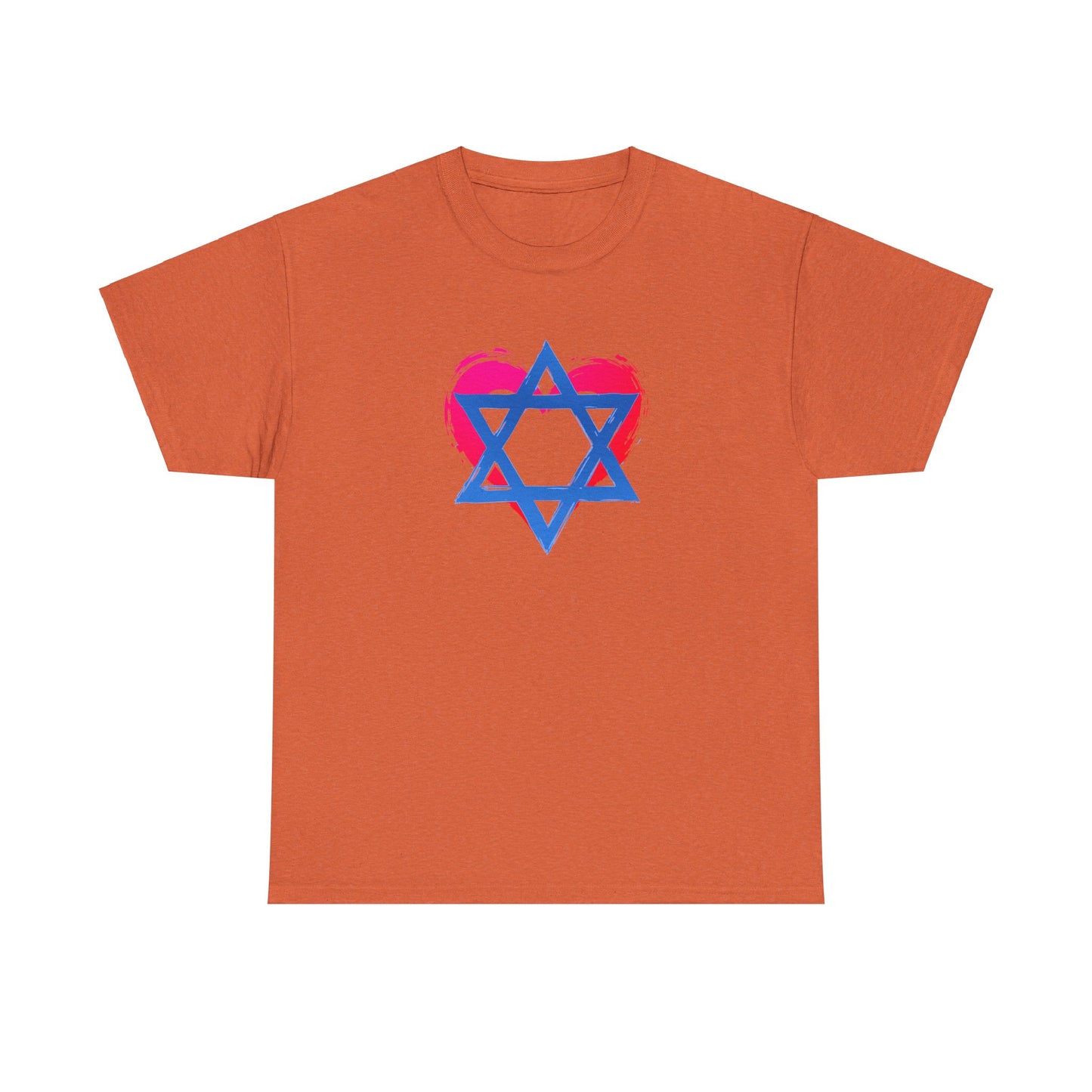 Star of David with Heart Unisex Heavy Cotton Tee