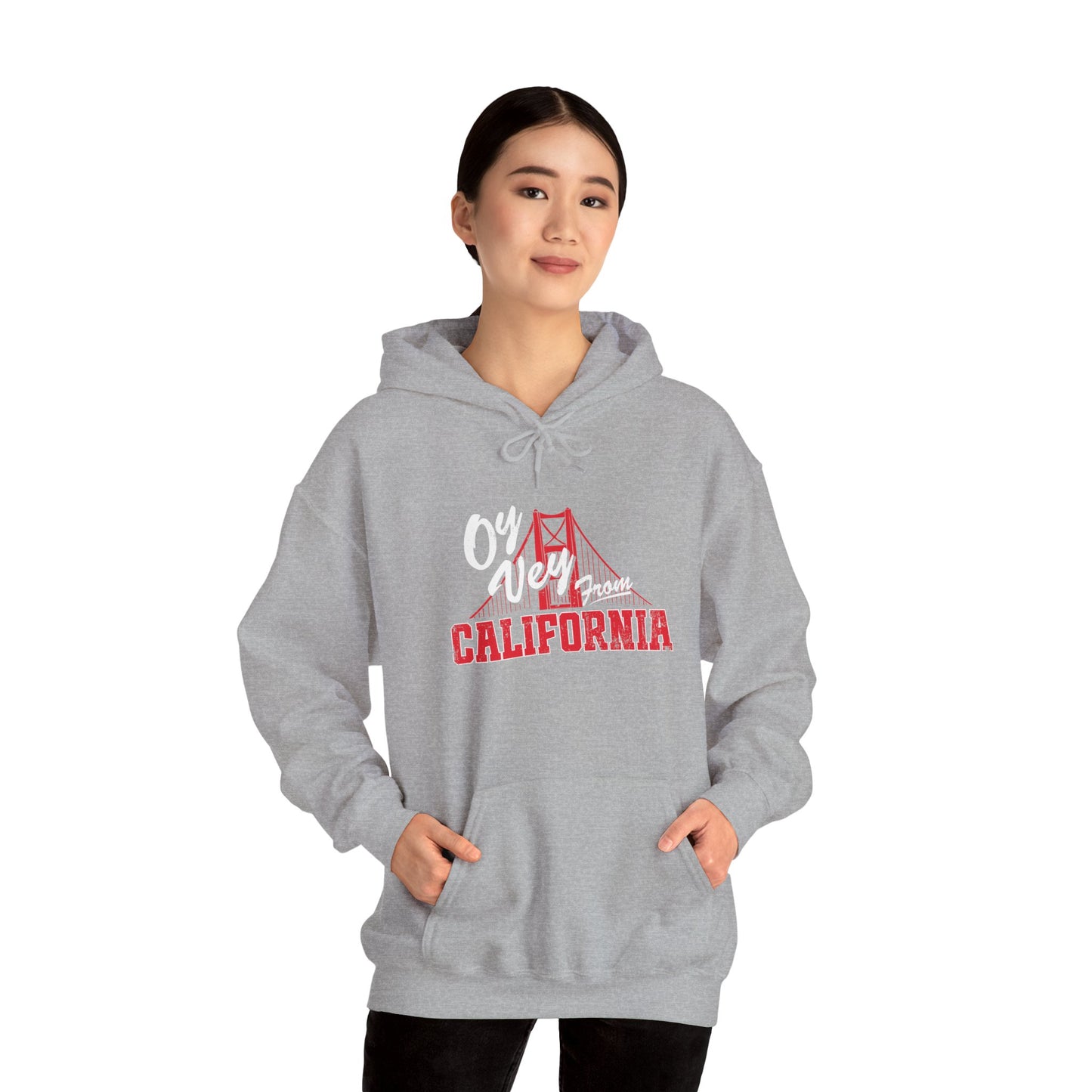 "OY VEY FROM CALIFORNIA" Unisex Heavy Blend™ Hooded Sweatshirt