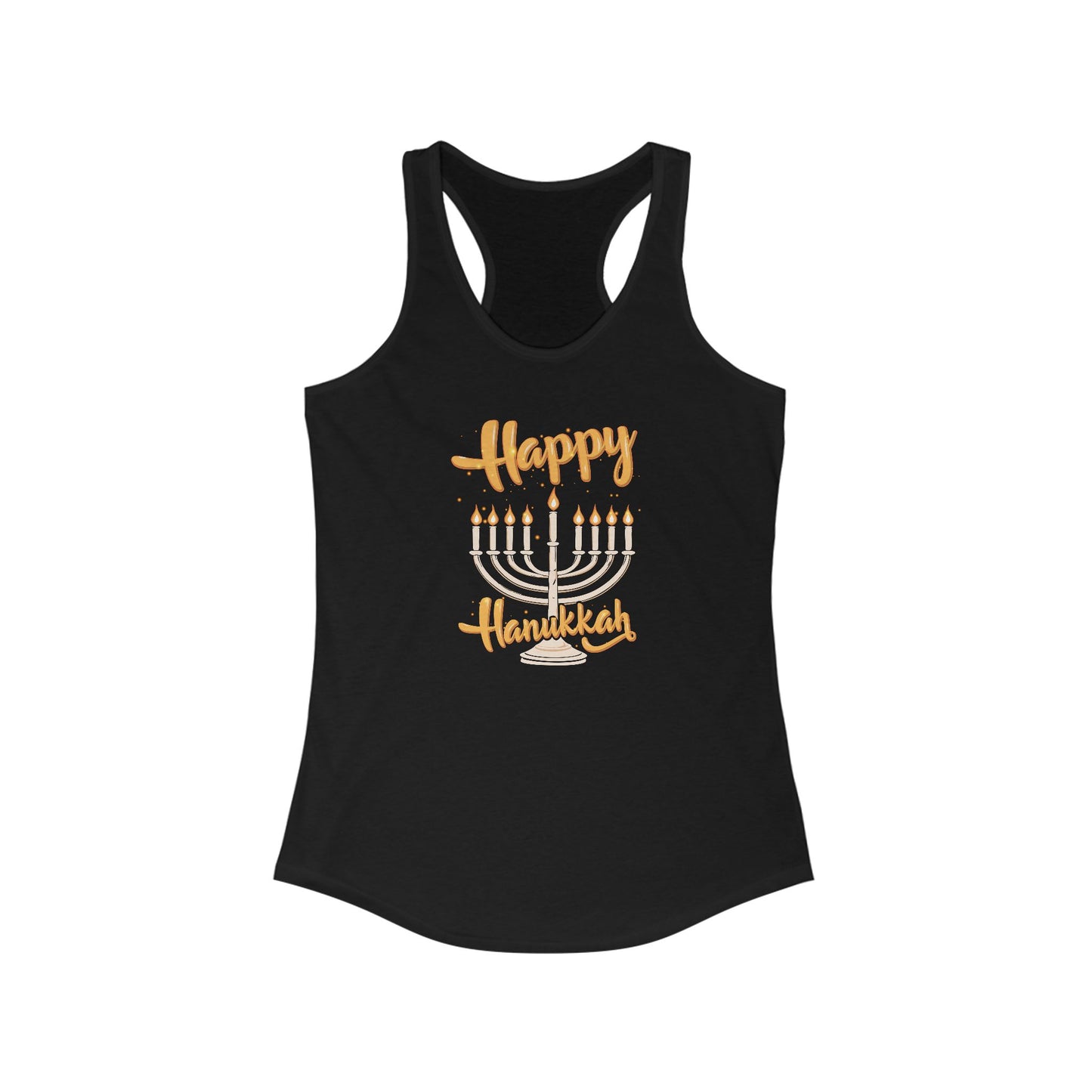 "Happy Hanukkah" Women's Ideal Racerback Tank