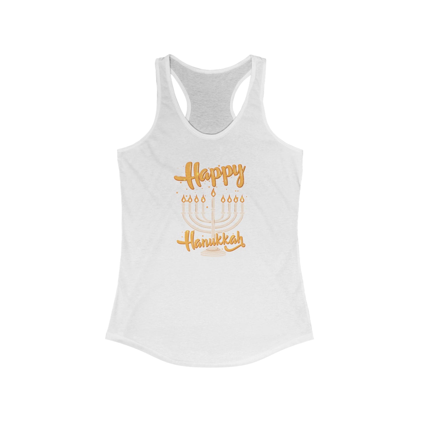 "Happy Hanukkah" Women's Ideal Racerback Tank