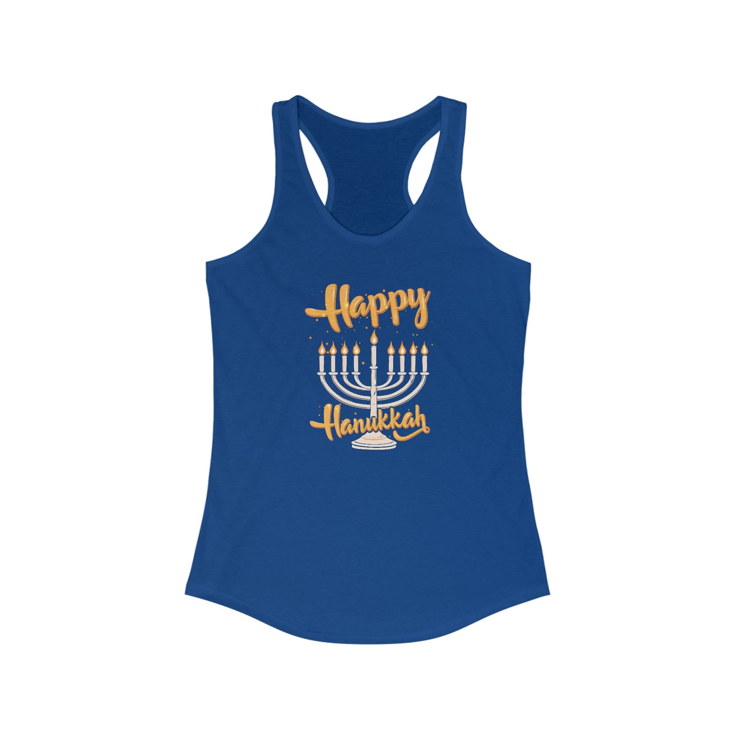 "Happy Hanukkah" Women's Ideal Racerback Tank