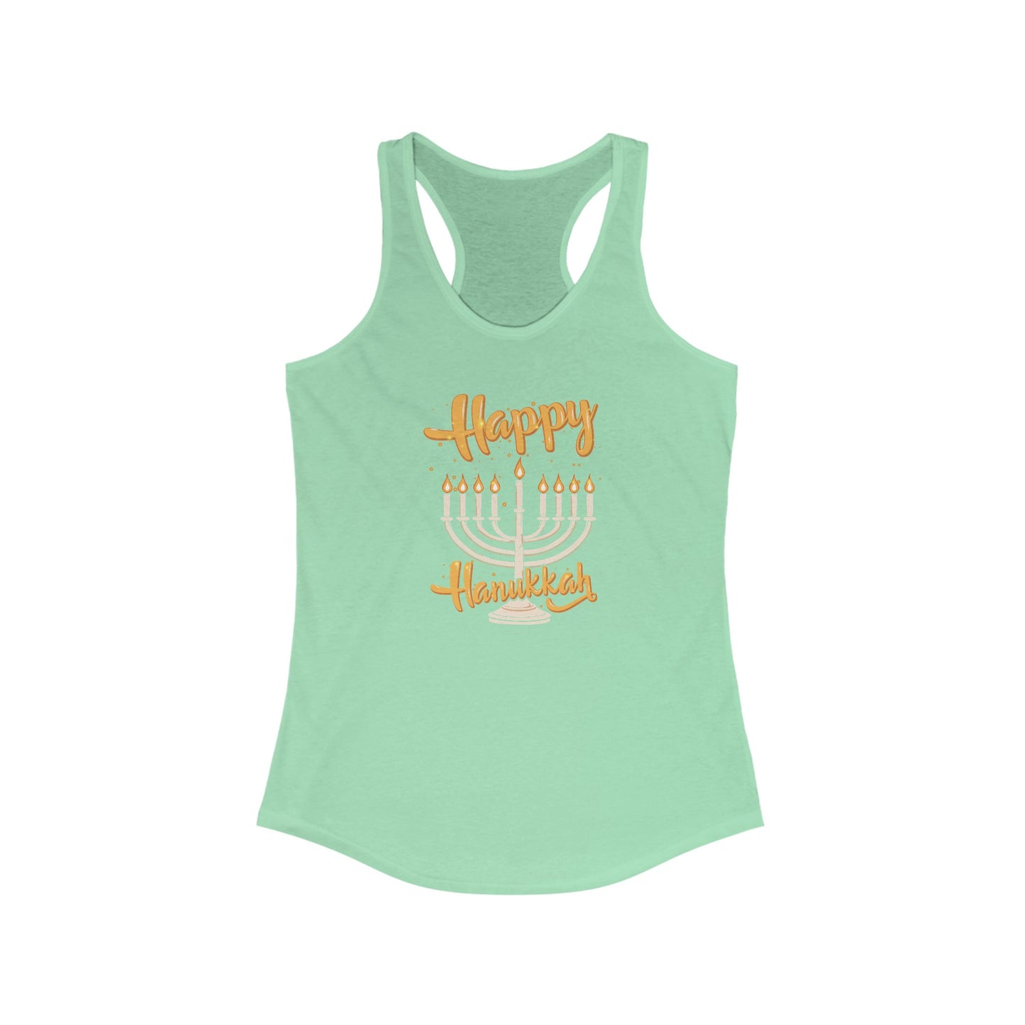 "Happy Hanukkah" Women's Ideal Racerback Tank