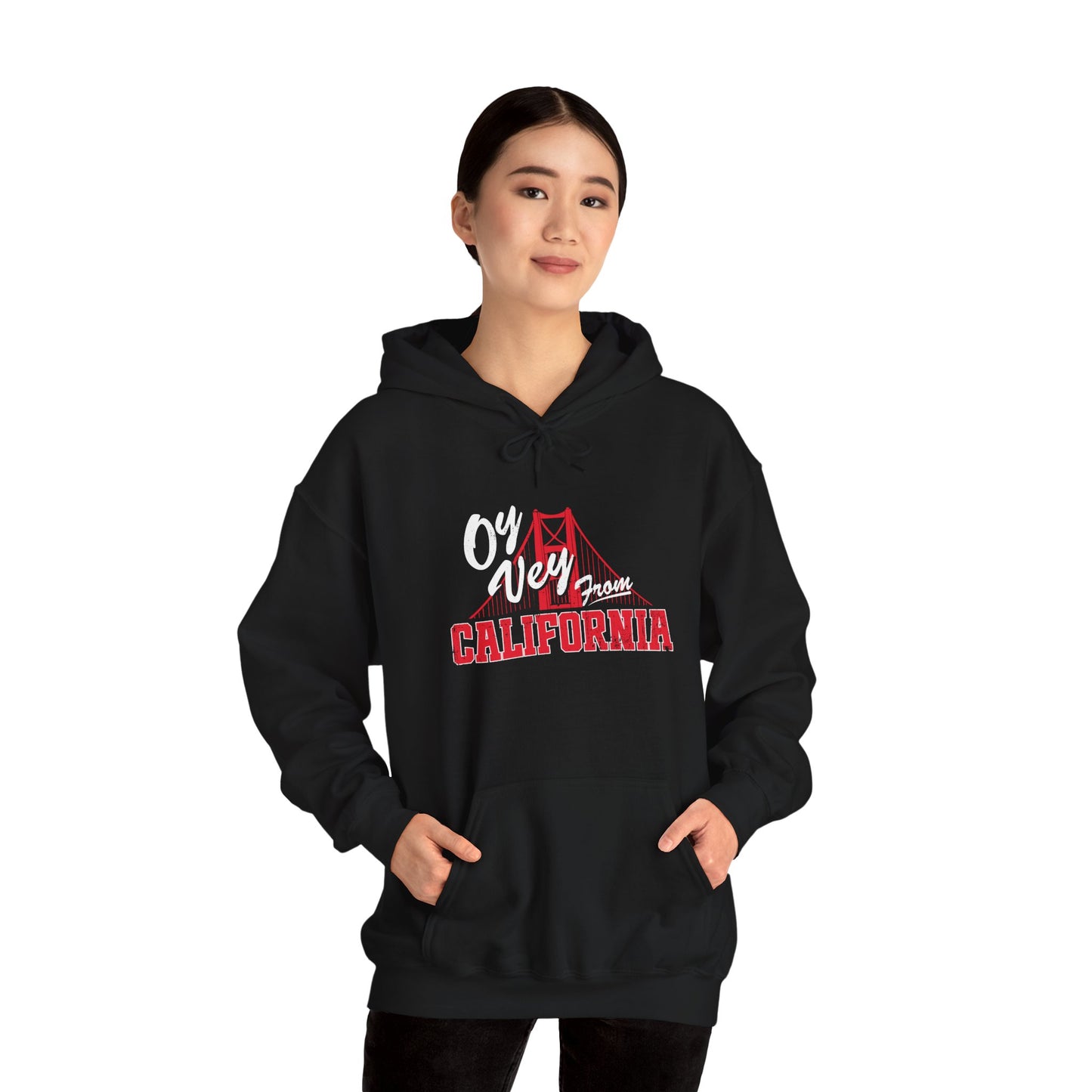 "OY VEY FROM CALIFORNIA" Unisex Heavy Blend™ Hooded Sweatshirt