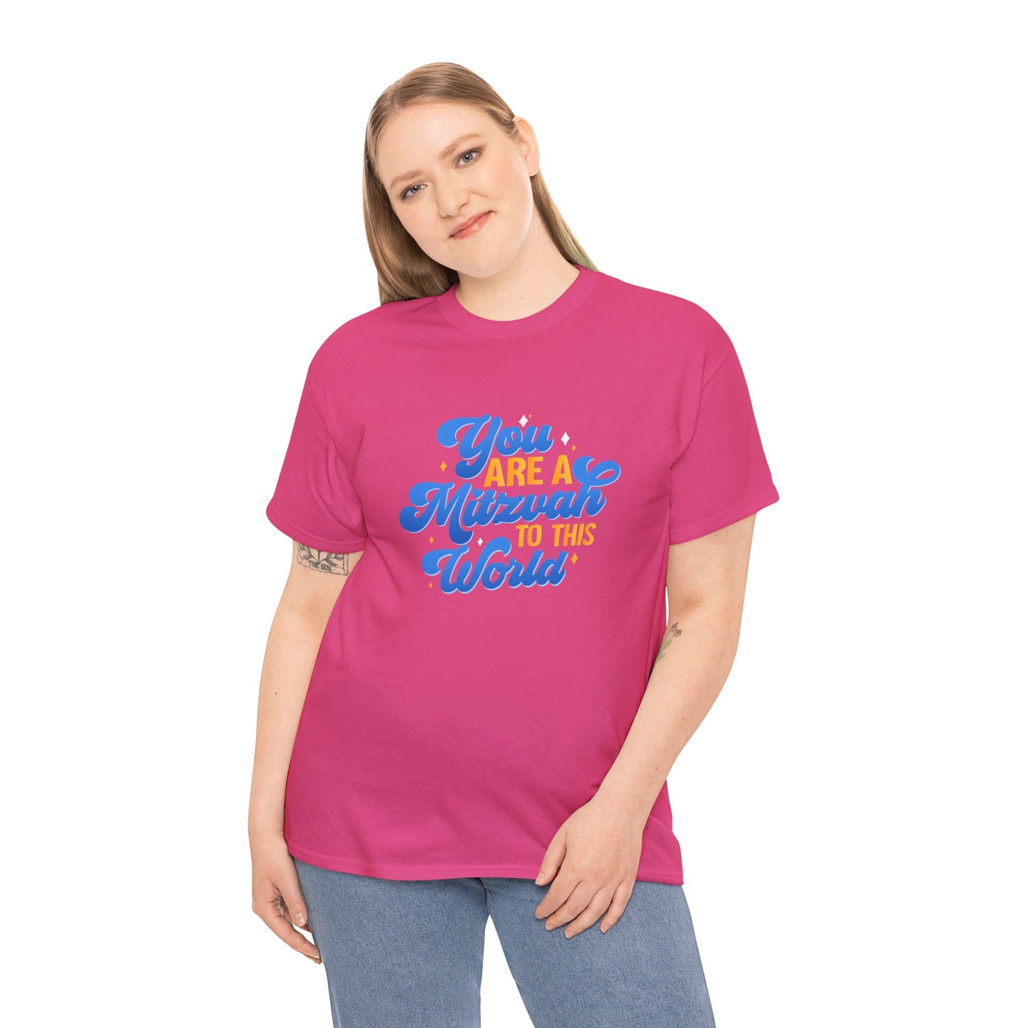 "YOU ARE A MITZVAH TO THIS WORLD" Unisex Heavy Cotton Tee