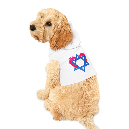 Star of David with Heart Pet Hoodie