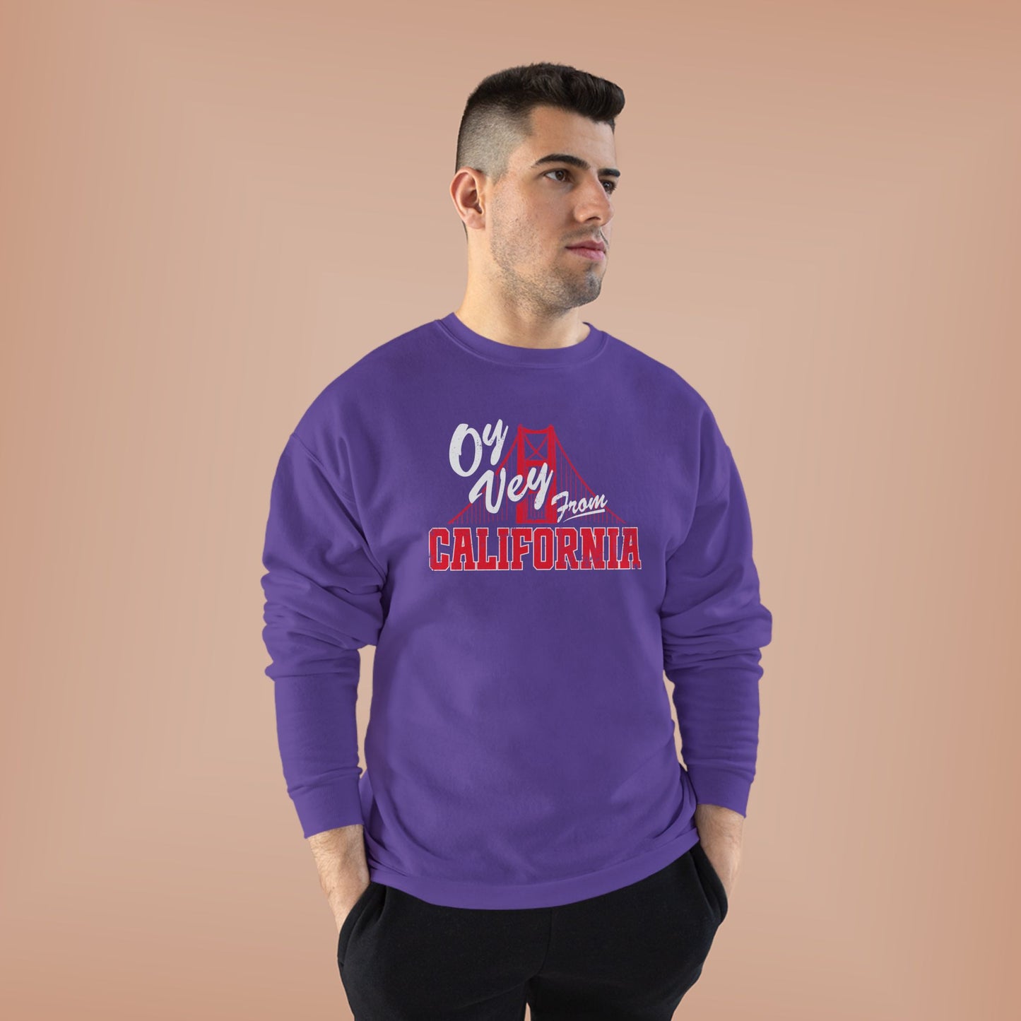 "OY VEY FROM CALIFORNIA" Unisex EcoSmart® Crewneck Sweatshirt