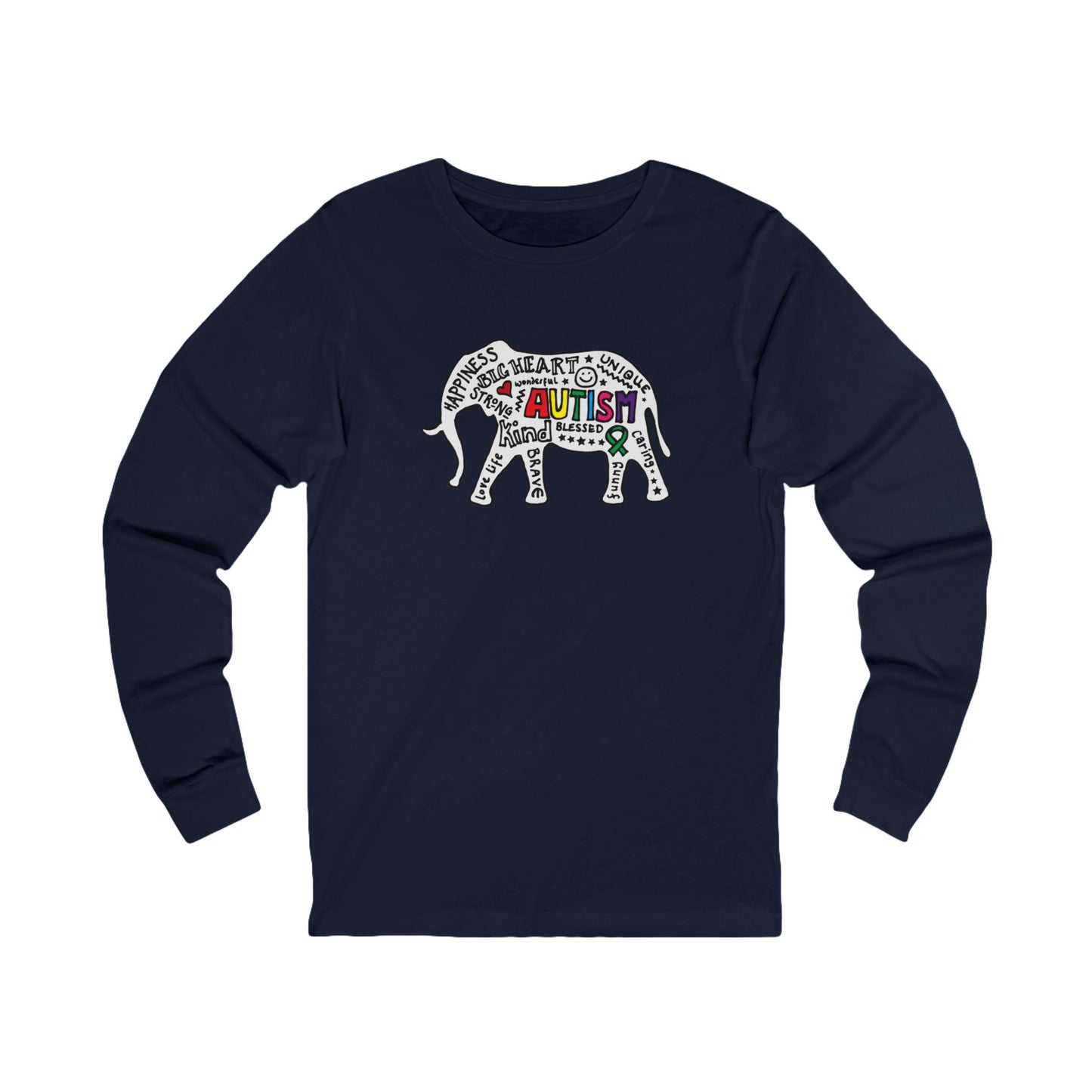 Autism Awareness Elephant Long Sleeve Tee