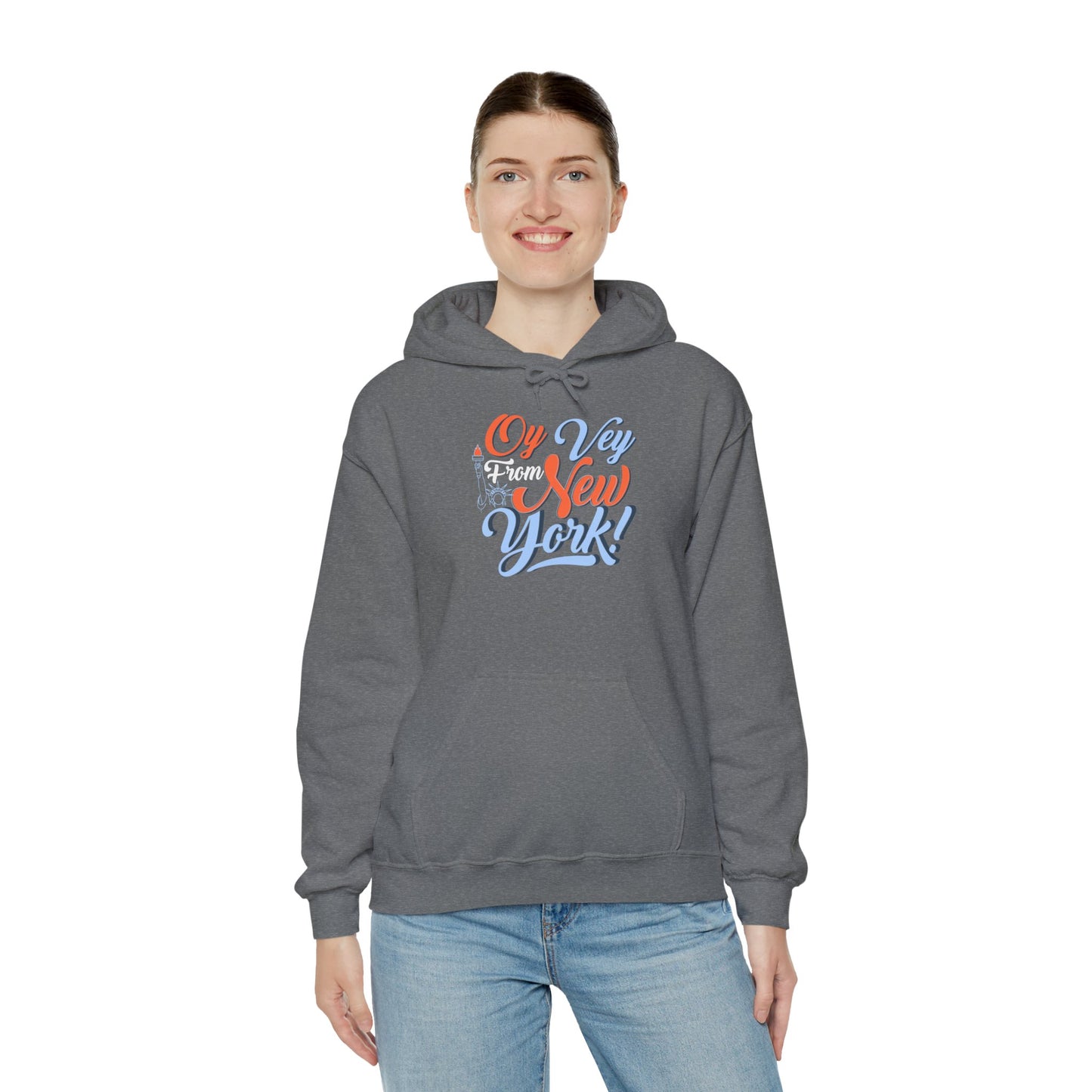 "OY VEY FROM NEW YORK" Unisex Heavy Blend™ Hooded Sweatshirt