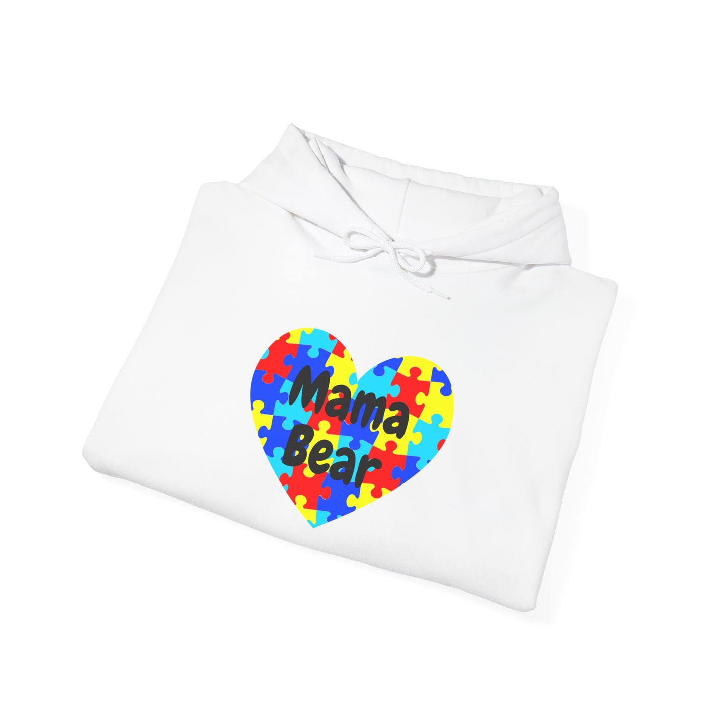 Mama Bear Autism Puzzle Heart Sweatshirt - Autism Awareness Mom Hoodie