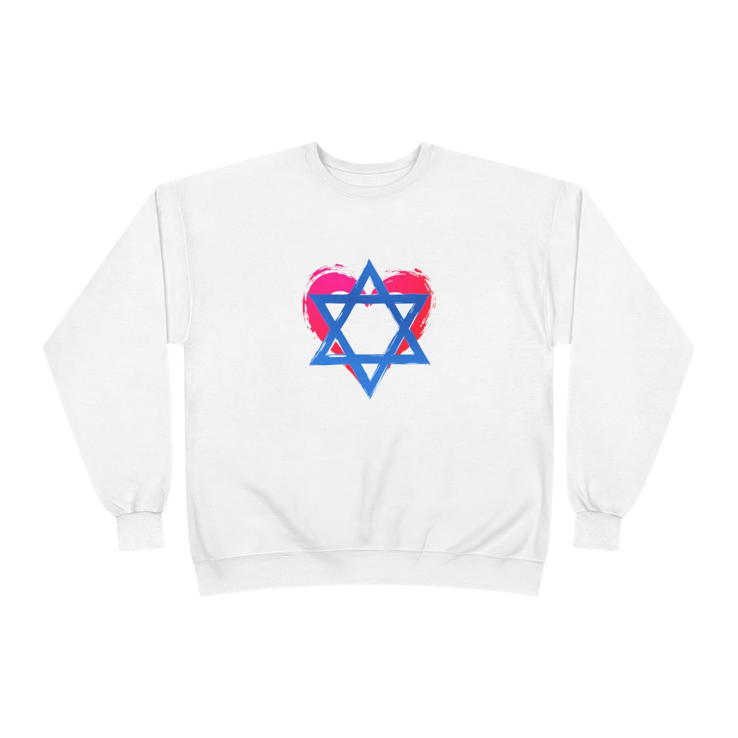 Star of David with Heart Unisex EcoSmart® Crewneck Sweatshirt