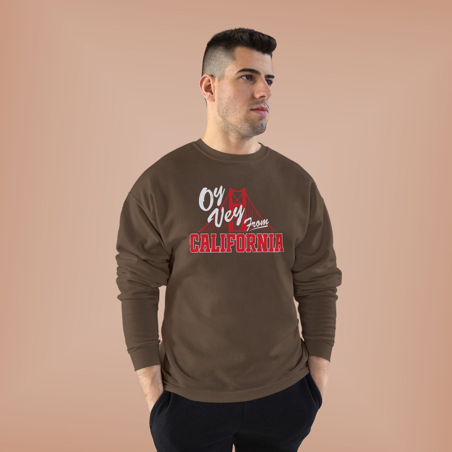 "OY VEY FROM CALIFORNIA" Unisex EcoSmart® Crewneck Sweatshirt