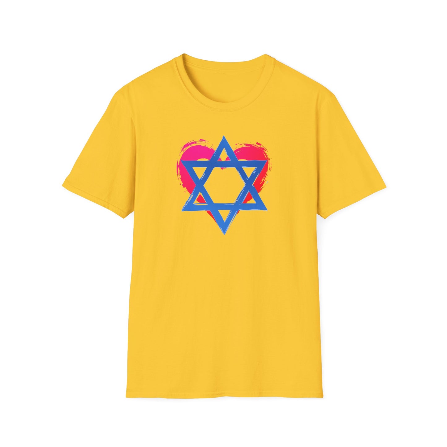 Star of David with Heart Unisex Softstyle T-Shirt