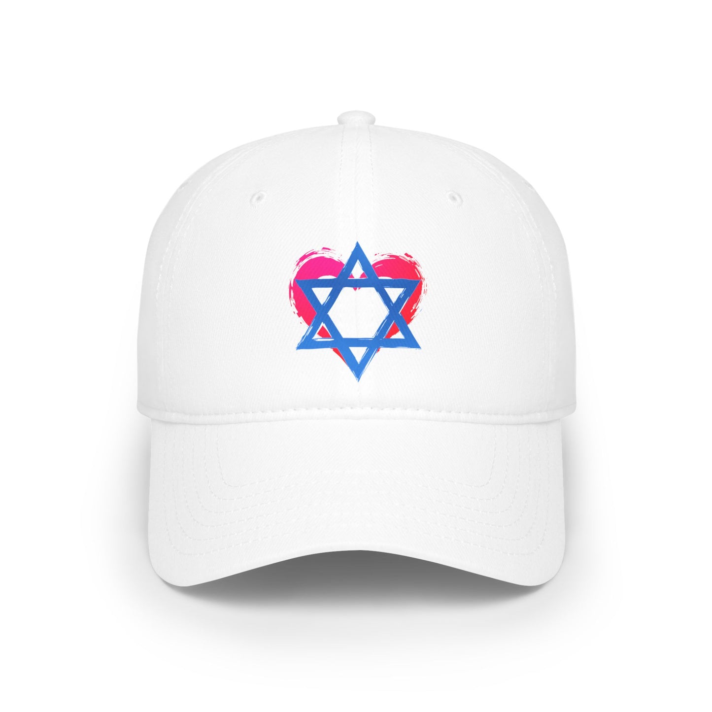 Star of David with Heart Low Profile Baseball Cap