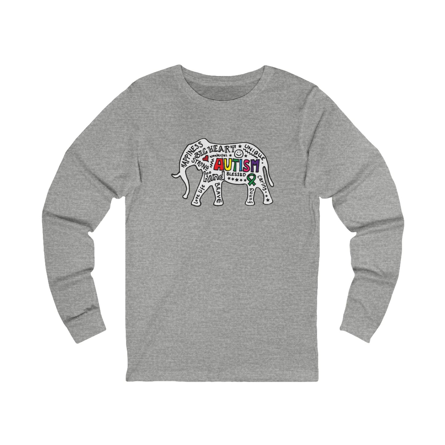 Autism Awareness Elephant Long Sleeve Tee