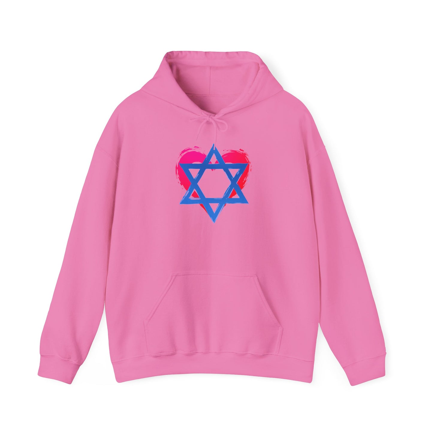 Star of David with Heart Unisex Heavy Blend™ Hooded Sweatshirt