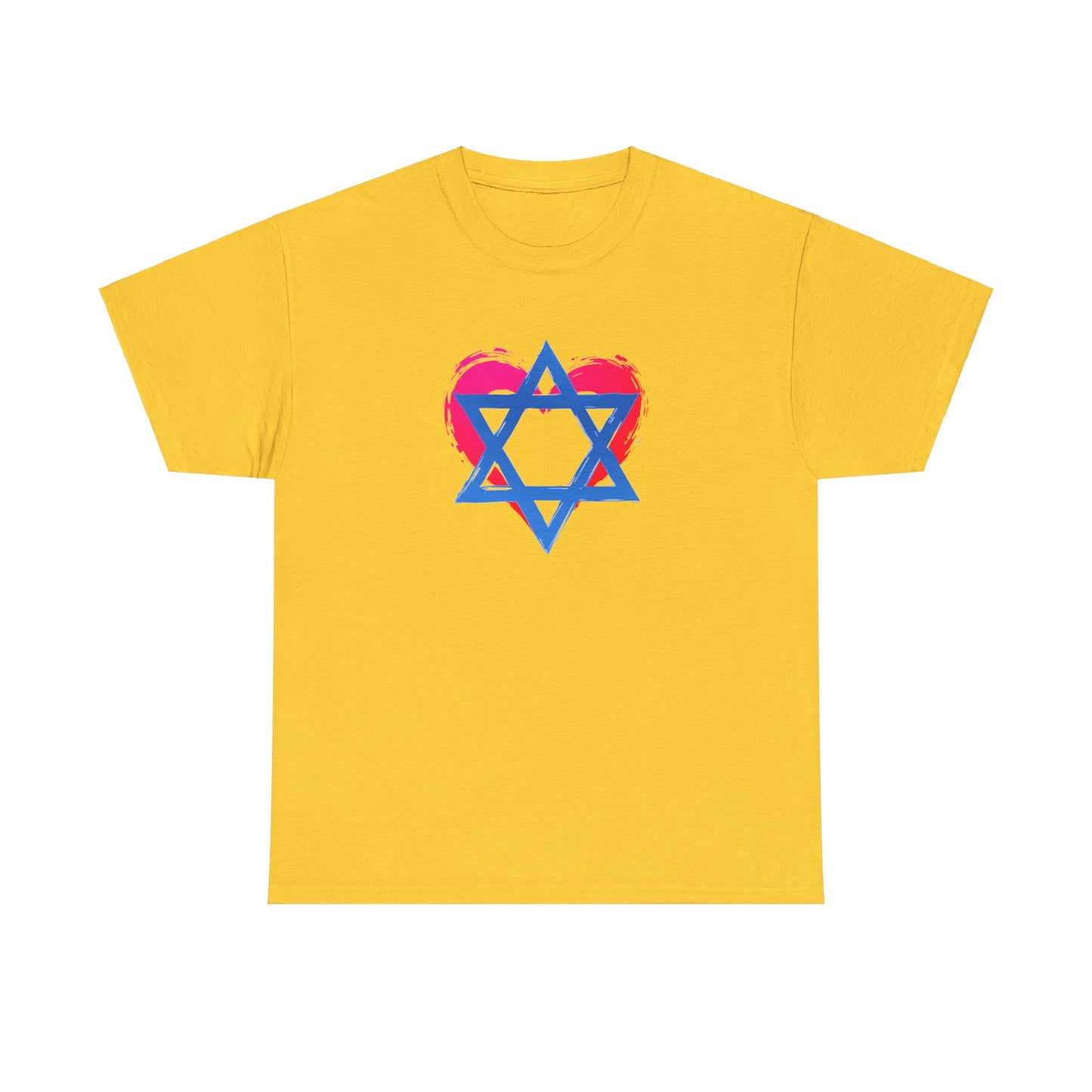 Star of David with Heart Unisex Heavy Cotton Tee