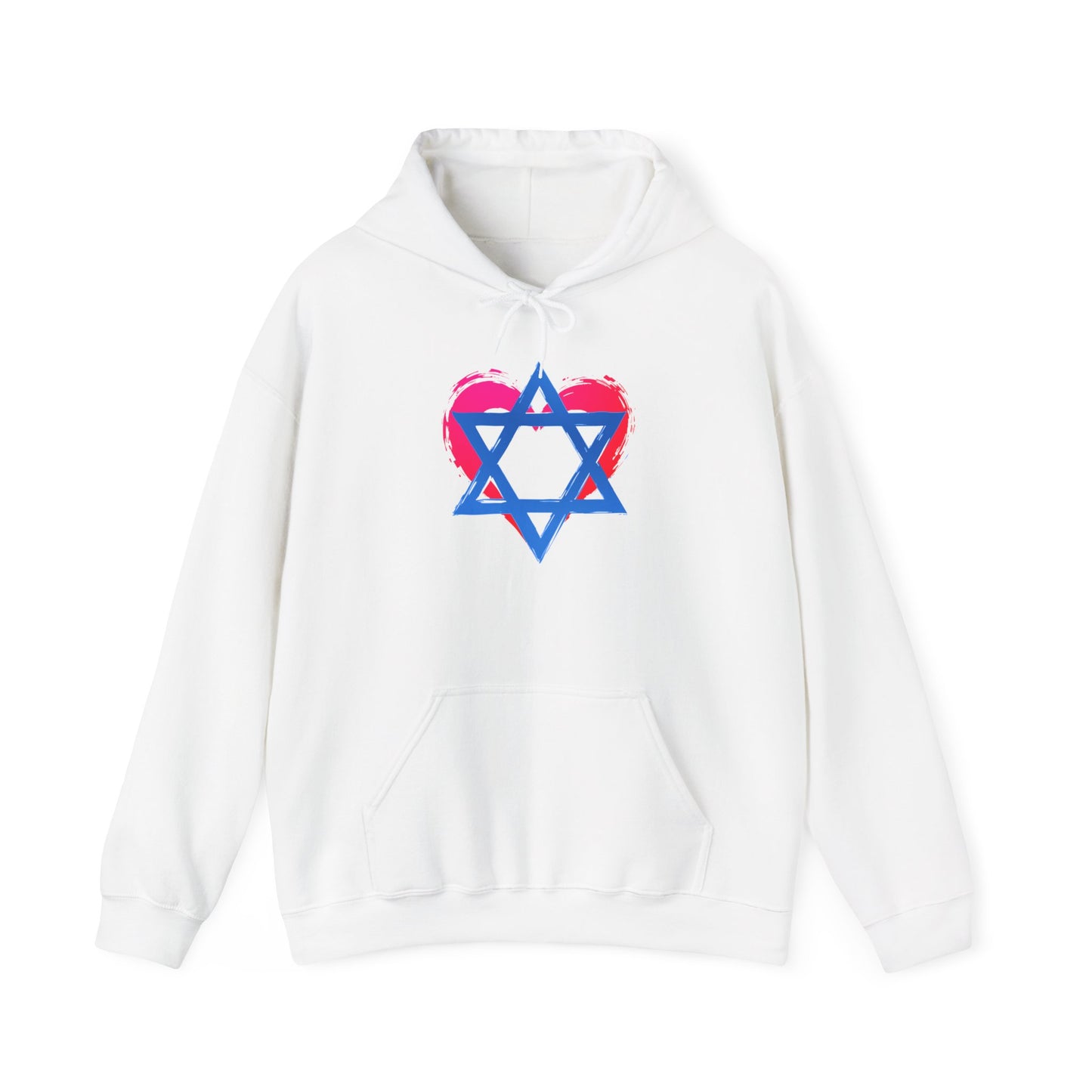 Star of David with Heart Unisex Heavy Blend™ Hooded Sweatshirt