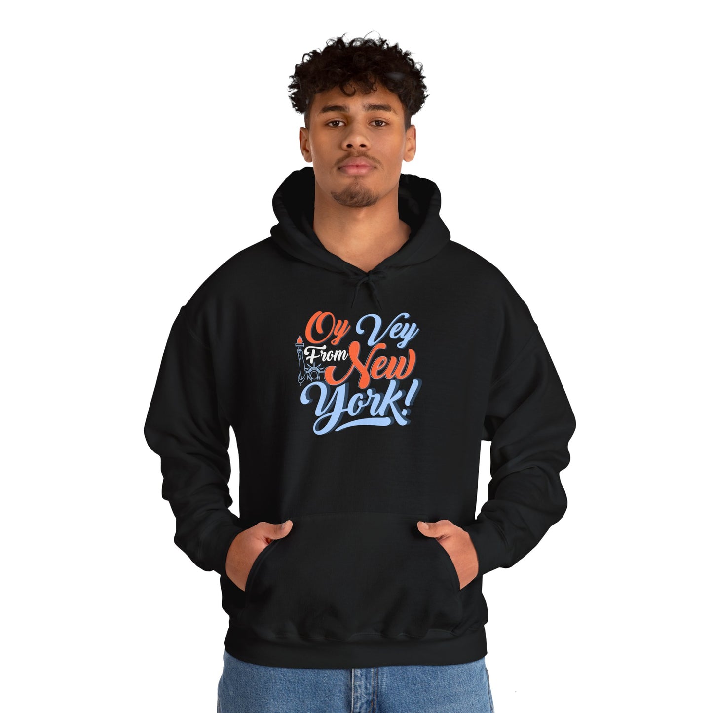 "OY VEY FROM NEW YORK" Unisex Heavy Blend™ Hooded Sweatshirt