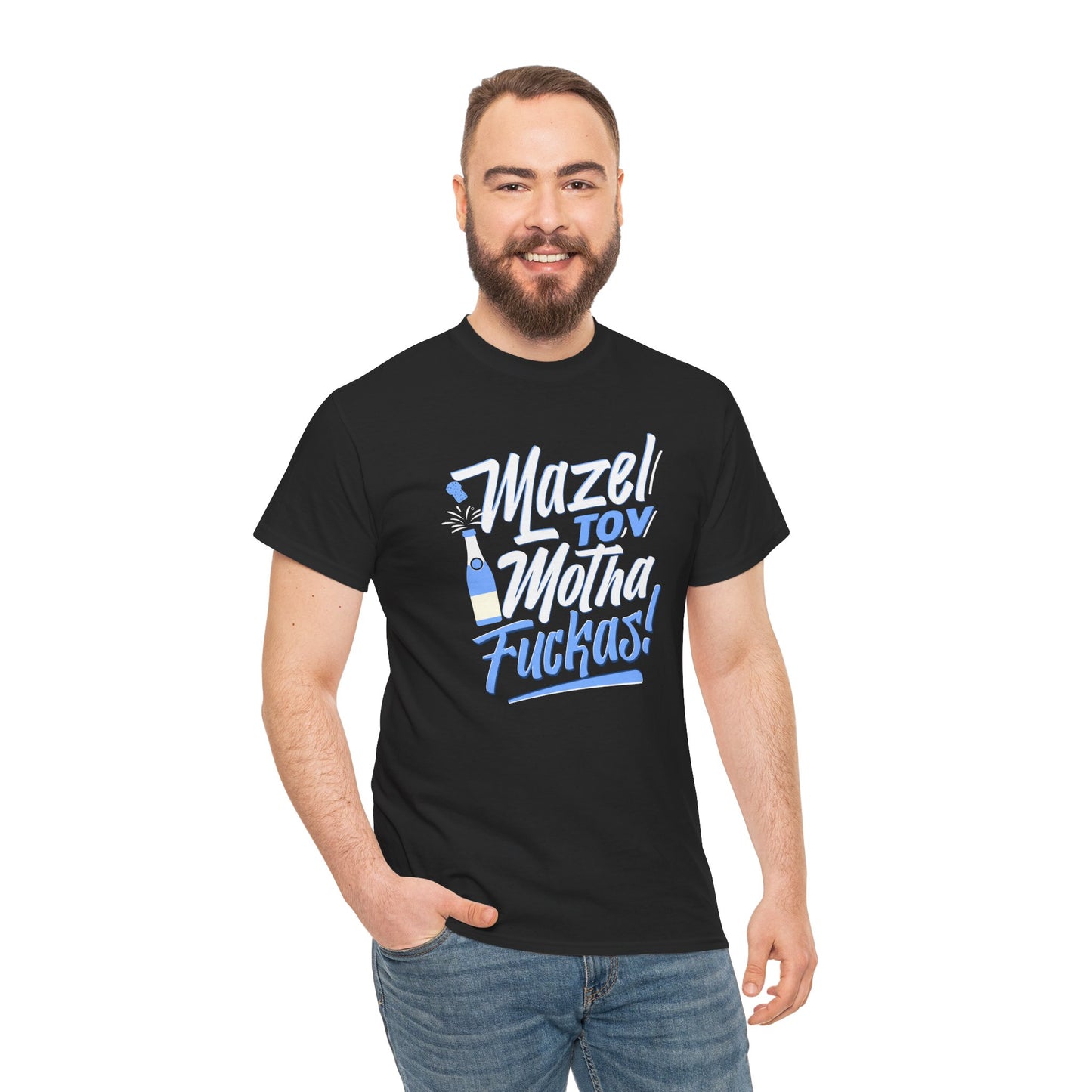 "Mazel Tov Motha Fuckas" Unisex Heavy Cotton Tee